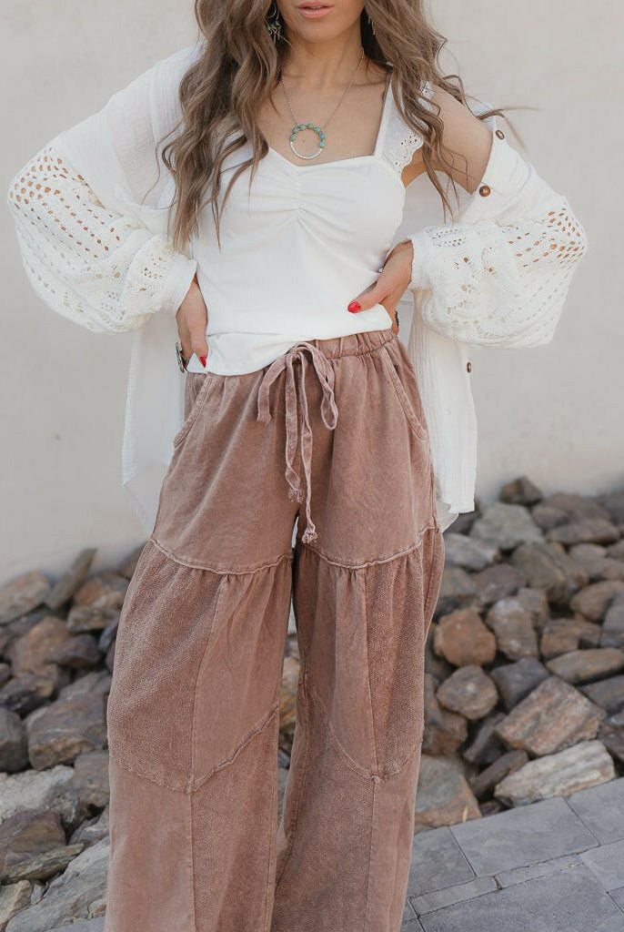 Desert Daze Mineral Wash Wide-Leg Pants-Bottoms-Krush Kandy, Women's Online Fashion Boutique Located in Phoenix, Arizona (Scottsdale Area)