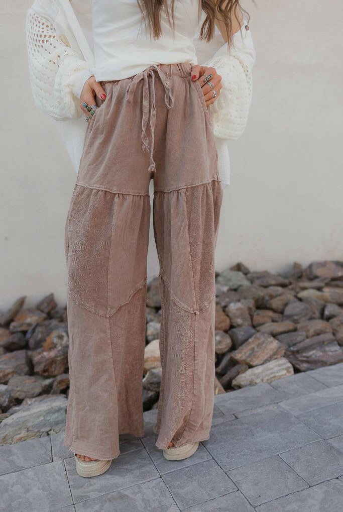 Desert Daze Mineral Wash Wide-Leg Pants-Bottoms-Krush Kandy, Women's Online Fashion Boutique Located in Phoenix, Arizona (Scottsdale Area)