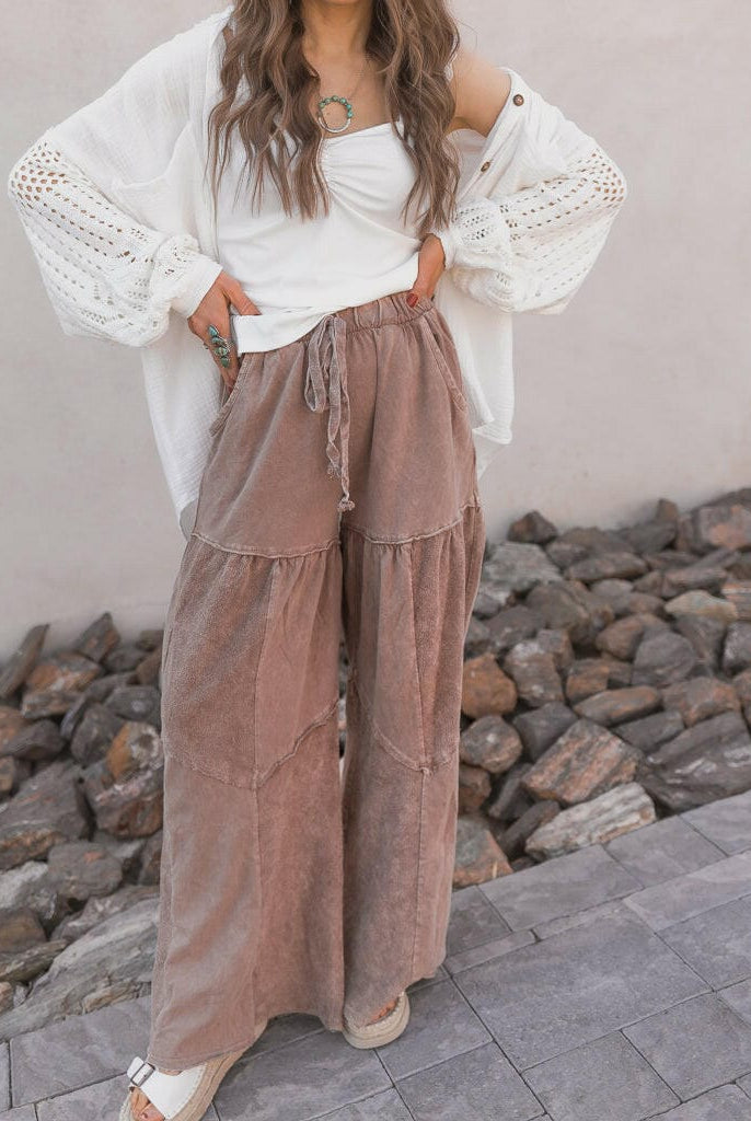 Desert Daze Mineral Wash Wide-Leg Pants-Bottoms-Krush Kandy, Women's Online Fashion Boutique Located in Phoenix, Arizona (Scottsdale Area)