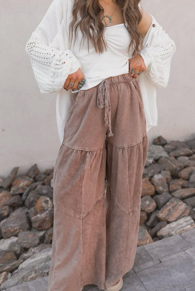 Desert Daze Mineral Wash Wide-Leg Pants-Bottoms-Krush Kandy, Women's Online Fashion Boutique Located in Phoenix, Arizona (Scottsdale Area)
