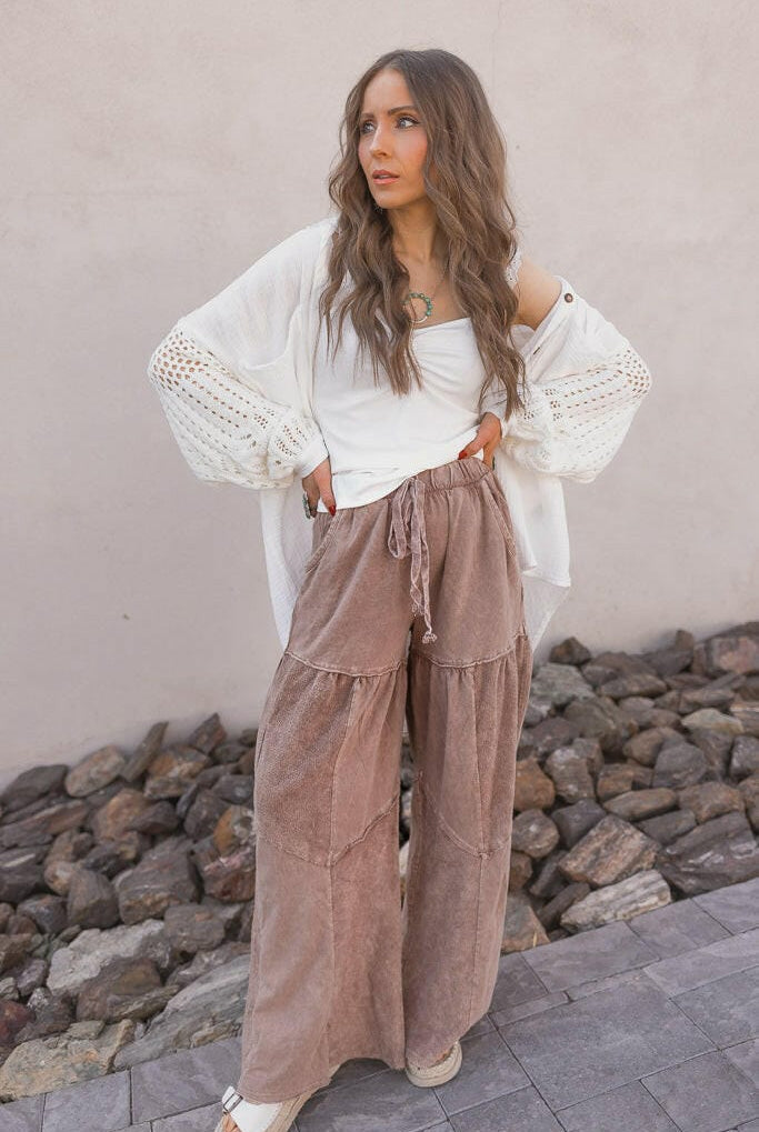 Desert Daze Mineral Wash Wide-Leg Pants-Bottoms-Krush Kandy, Women's Online Fashion Boutique Located in Phoenix, Arizona (Scottsdale Area)