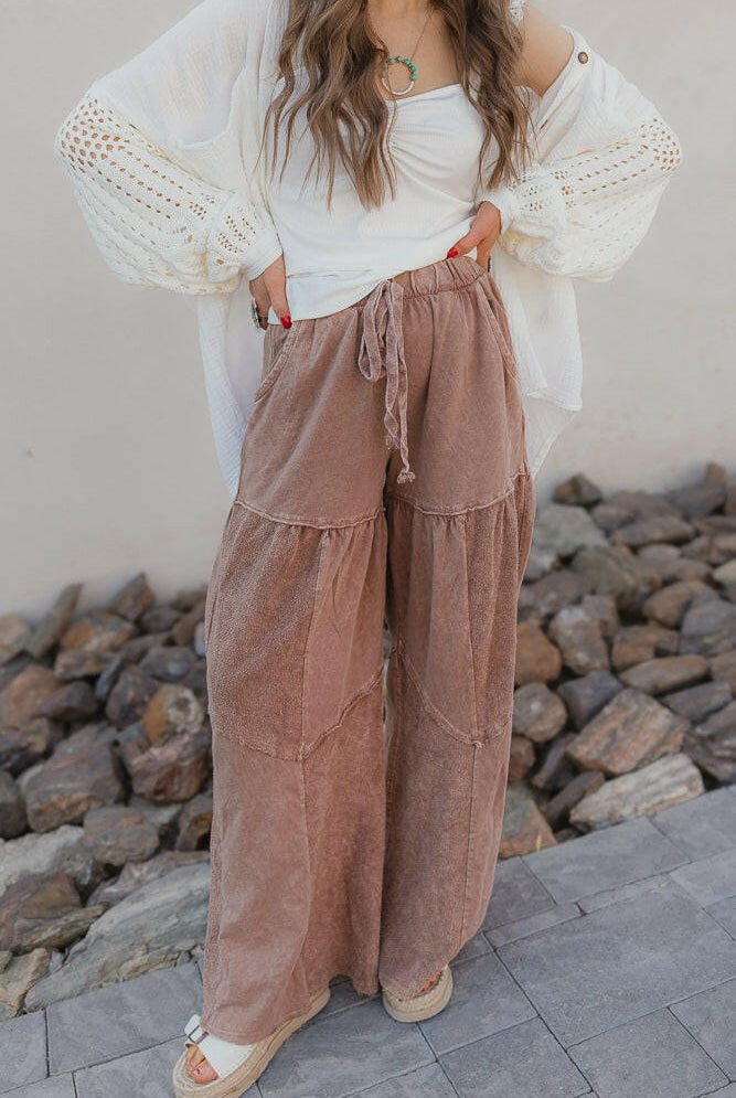 Desert Daze Mineral Wash Wide-Leg Pants-Bottoms-Krush Kandy, Women's Online Fashion Boutique Located in Phoenix, Arizona (Scottsdale Area)
