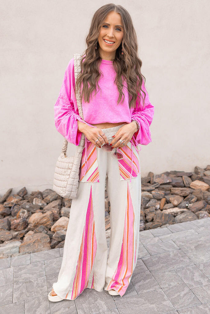 Boho Breeze Striped Wide-Leg Pants-Bottoms-Krush Kandy, Women's Online Fashion Boutique Located in Phoenix, Arizona (Scottsdale Area)