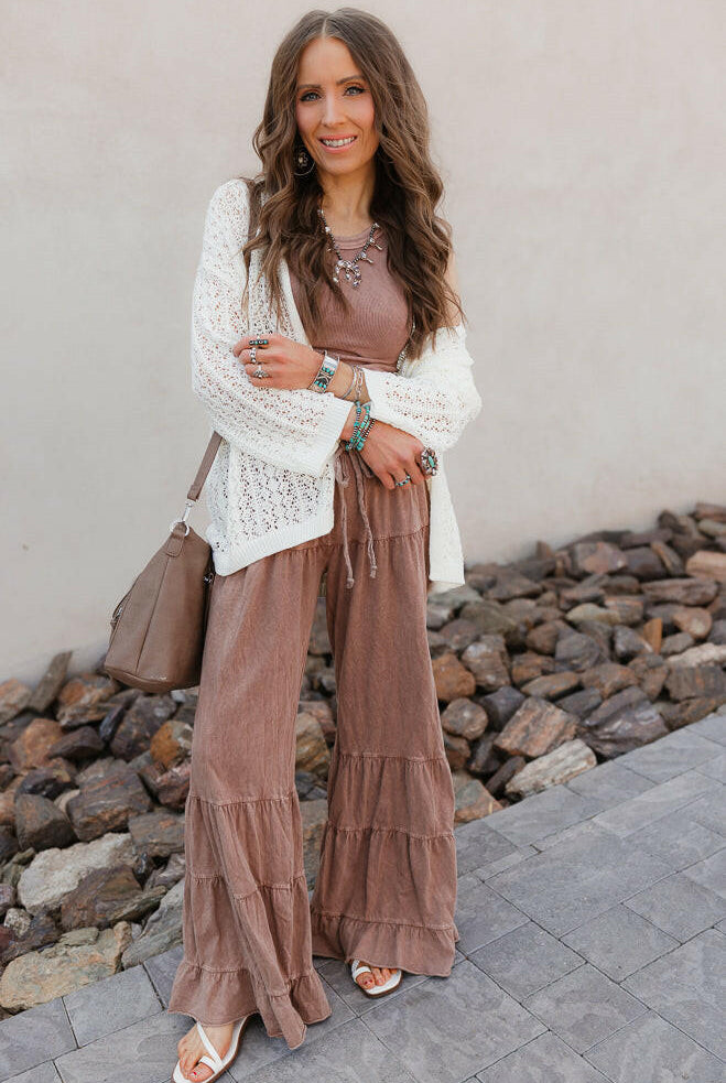 Rambling Rose Mineral Wash Flare LoungePants-Pants-Krush Kandy, Women's Online Fashion Boutique Located in Phoenix, Arizona (Scottsdale Area)