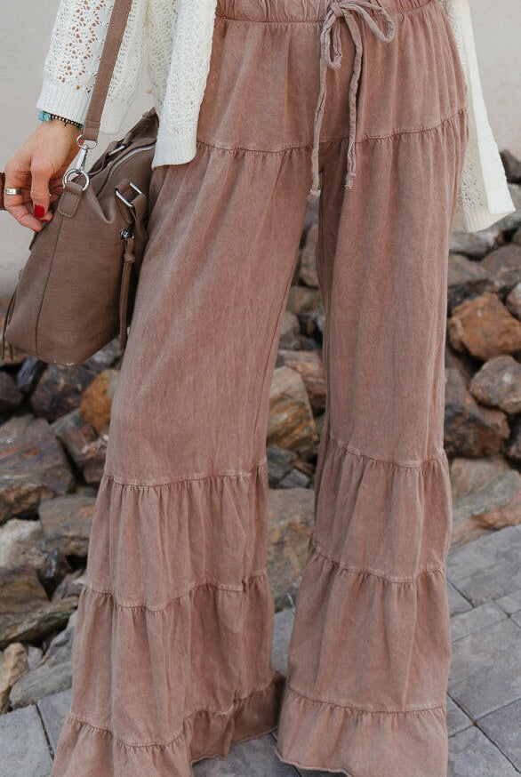 Rambling Rose Mineral Wash Flare LoungePants-Pants-Krush Kandy, Women's Online Fashion Boutique Located in Phoenix, Arizona (Scottsdale Area)