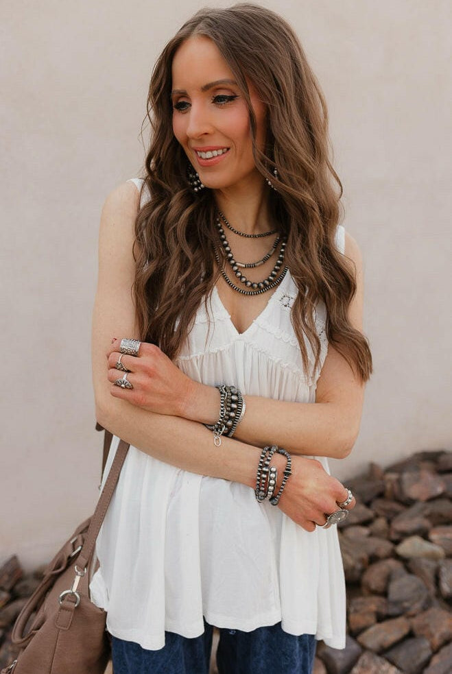 5mm Saucer Desert Pearl Necklaces-Chain Necklaces-Krush Kandy, Women's Online Fashion Boutique Located in Phoenix, Arizona (Scottsdale Area)