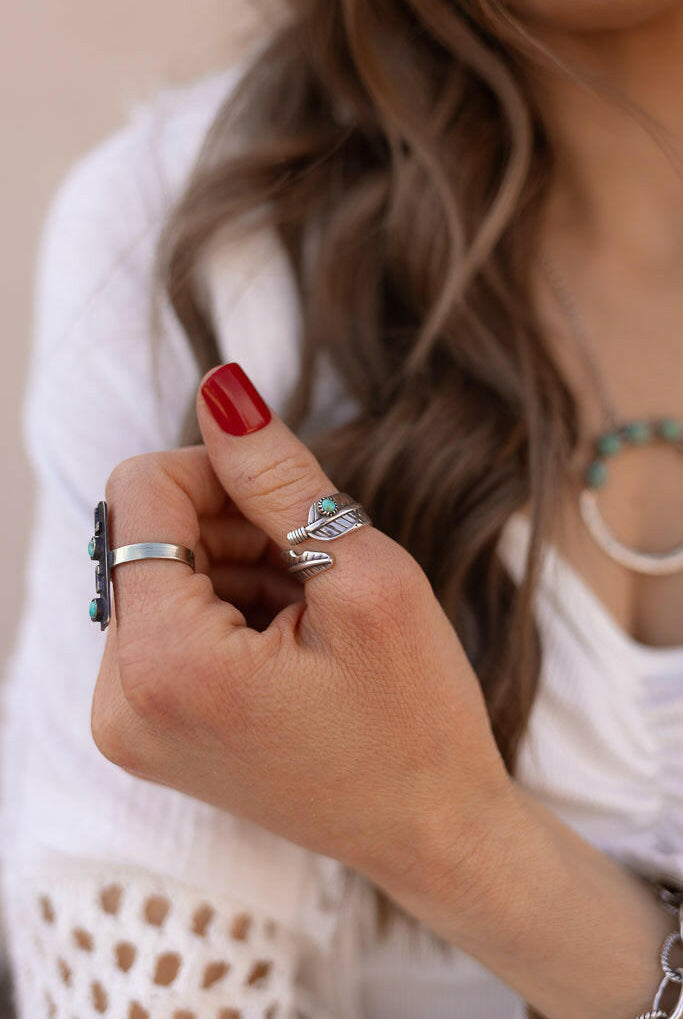 Free Flying Boho Feather Sterling Silver Ring MADE TO ORDER-Wrap Rings-Krush Kandy, Women's Online Fashion Boutique Located in Phoenix, Arizona (Scottsdale Area)