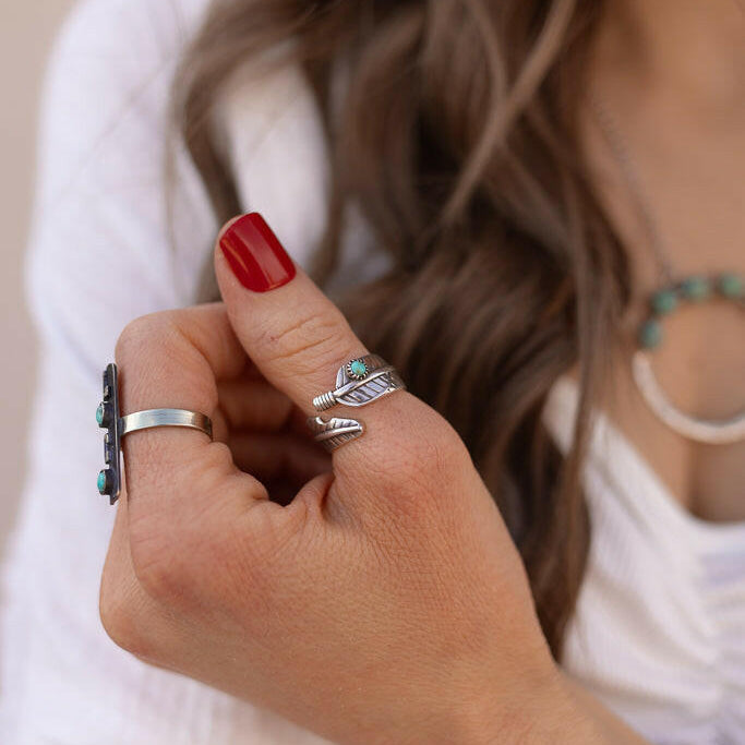 Free Flying Boho Feather Sterling Silver Ring MADE TO ORDER-Wrap Rings-Krush Kandy, Women's Online Fashion Boutique Located in Phoenix, Arizona (Scottsdale Area)