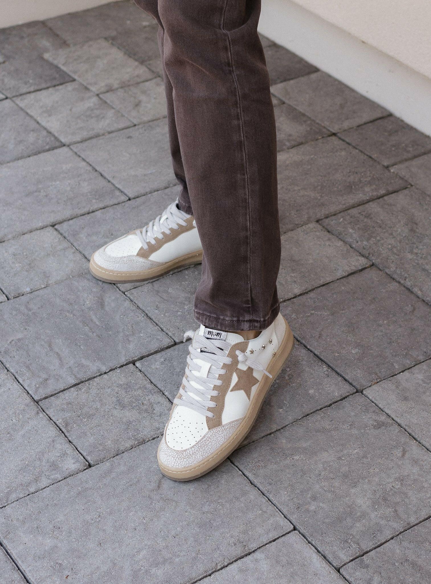 Emily Leather Suede Star Stud Sneaker-Sneakers-Krush Kandy, Women's Online Fashion Boutique Located in Phoenix, Arizona (Scottsdale Area)