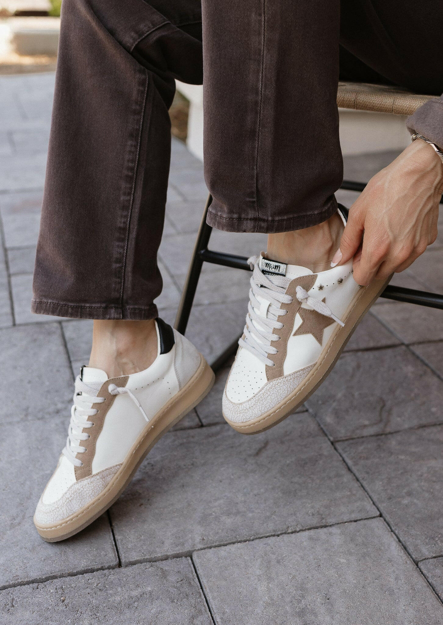 Emily Leather Suede Star Stud Sneaker-Sneakers-Krush Kandy, Women's Online Fashion Boutique Located in Phoenix, Arizona (Scottsdale Area)