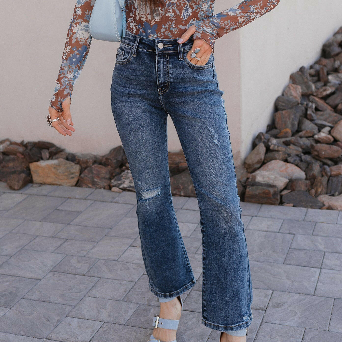 Kancan Bella Vista High-Rise Crop Flare Jeans-Jeans-Krush Kandy, Women's Online Fashion Boutique Located in Phoenix, Arizona (Scottsdale Area)