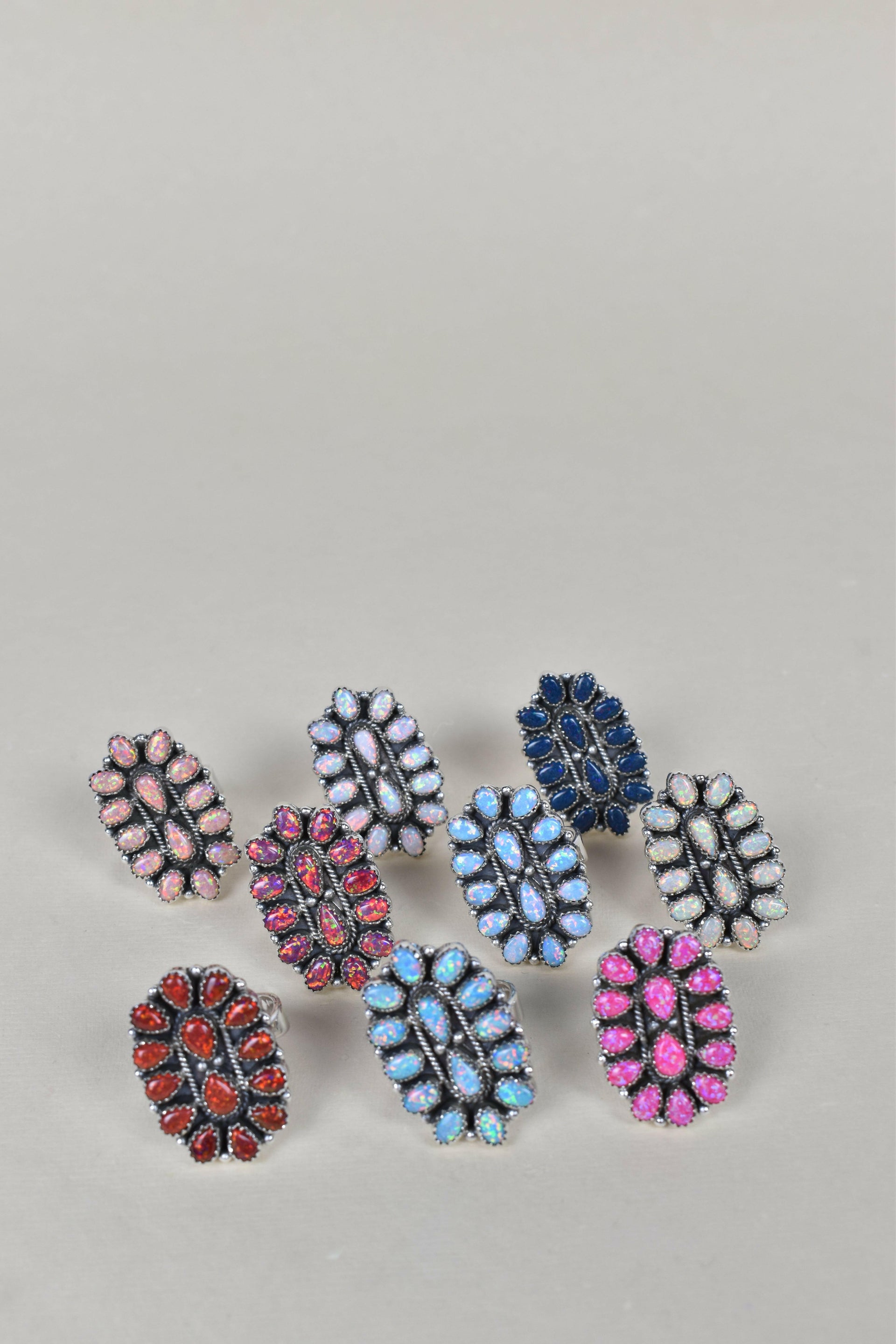 Dainty Long Blossom Cluster Opal Ring-Cluster Rings-Krush Kandy, Women's Online Fashion Boutique Located in Phoenix, Arizona (Scottsdale Area)