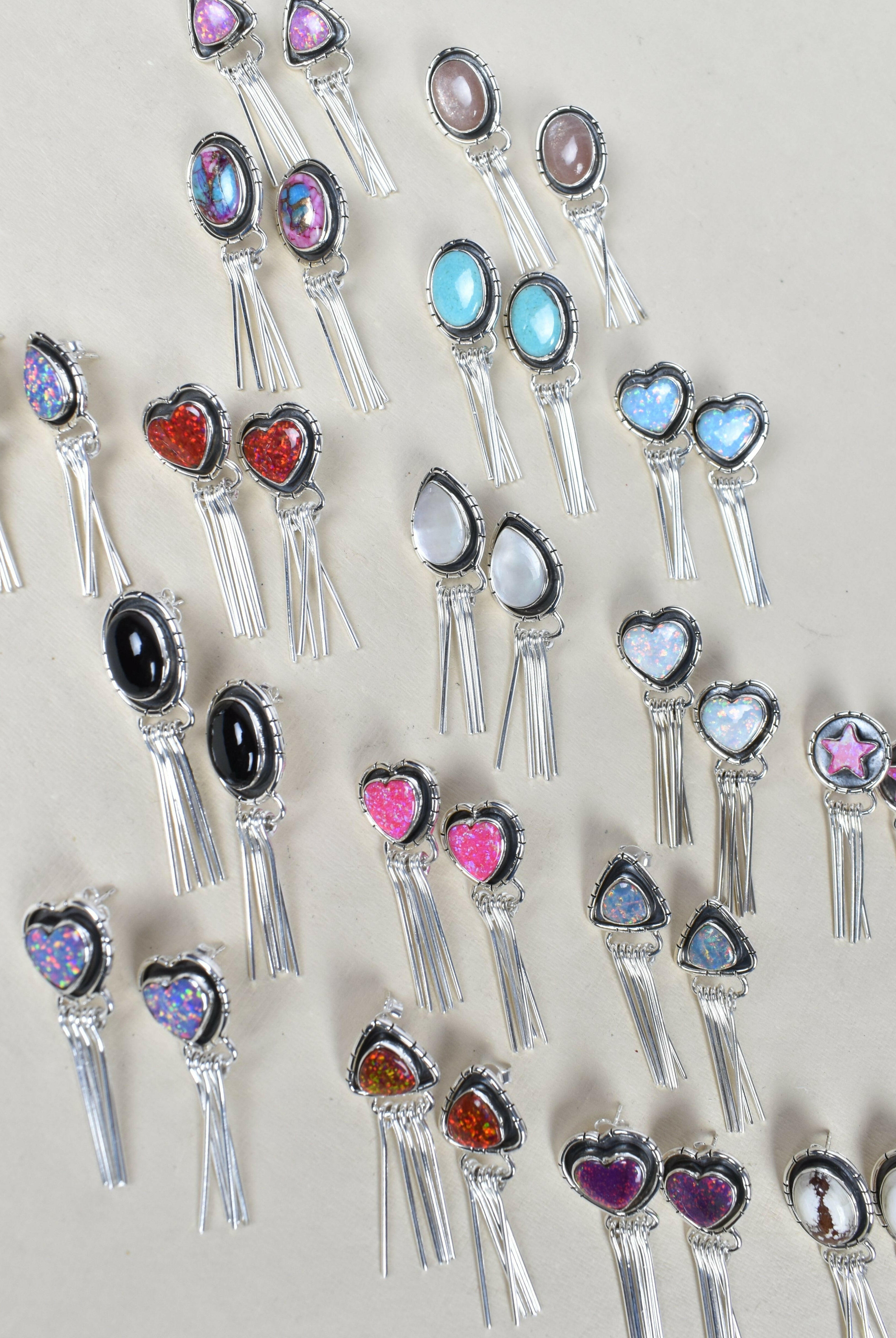 Solo Stone Sterling Cascade Earrings-Drop Earrings-Krush Kandy, Women's Online Fashion Boutique Located in Phoenix, Arizona (Scottsdale Area)