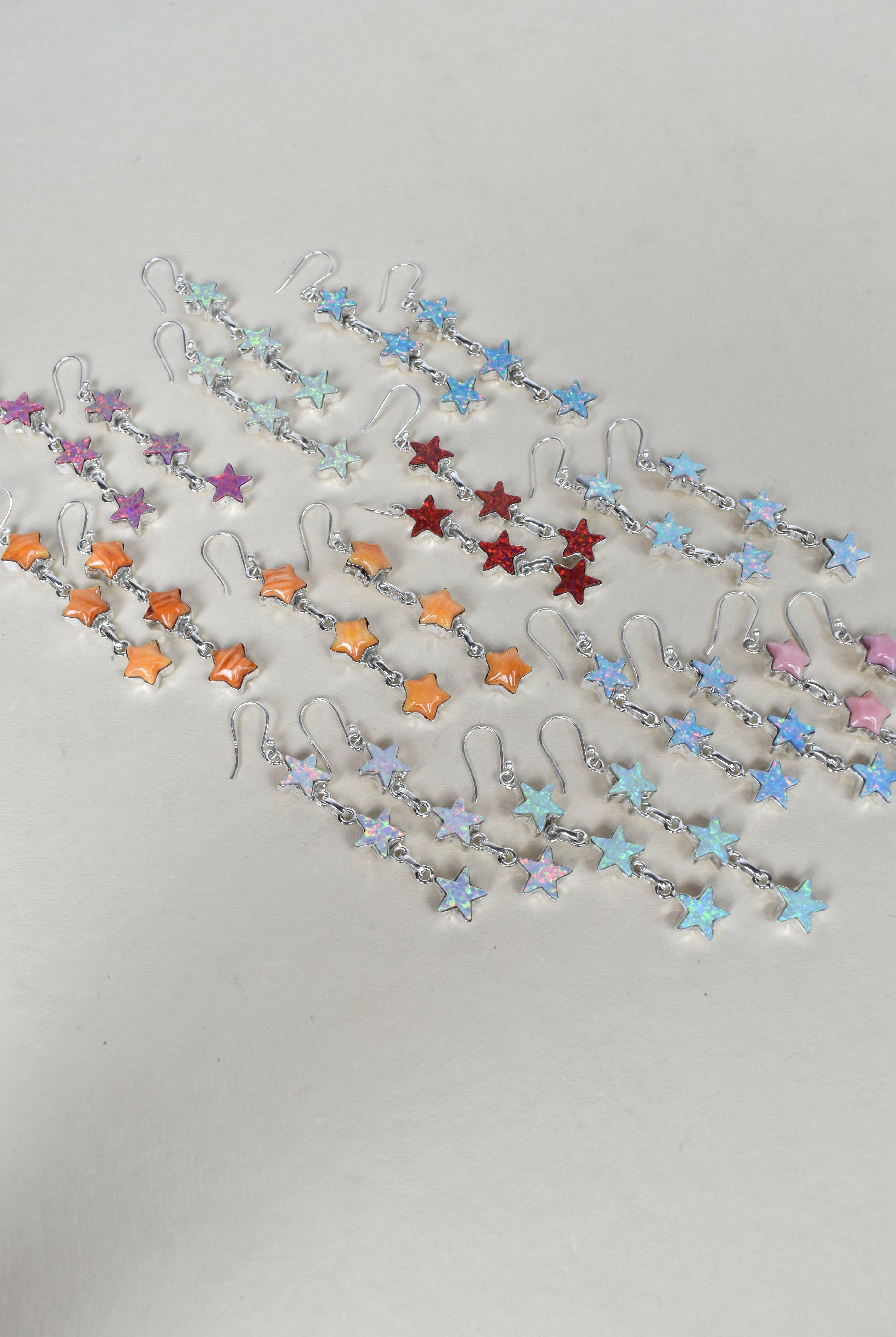 3 Star General Sterling Silver Earrings-Drop Earrings-Krush Kandy, Women's Online Fashion Boutique Located in Phoenix, Arizona (Scottsdale Area)