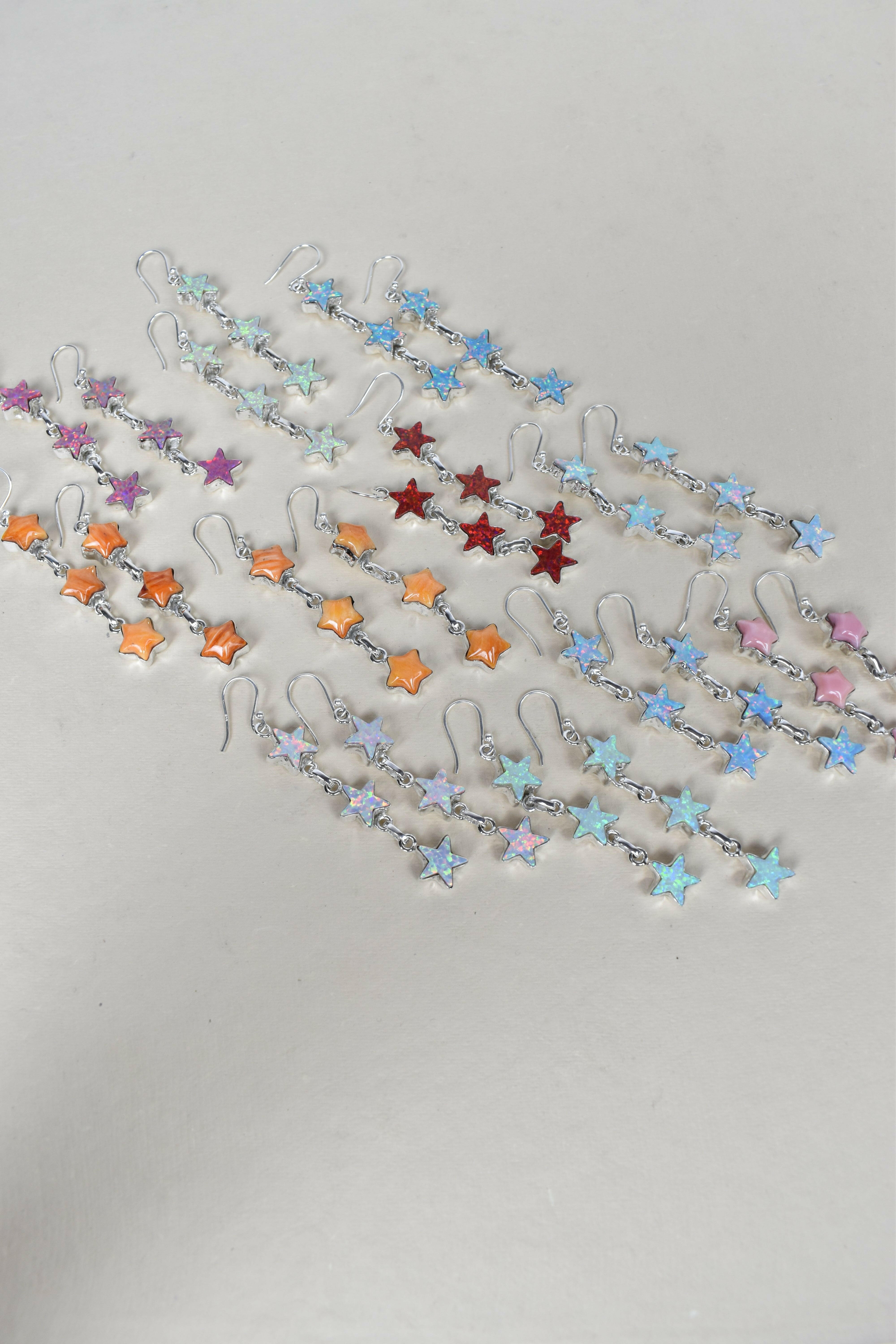 3 Star General Sterling Silver Earrings-Drop Earrings-Krush Kandy, Women's Online Fashion Boutique Located in Phoenix, Arizona (Scottsdale Area)