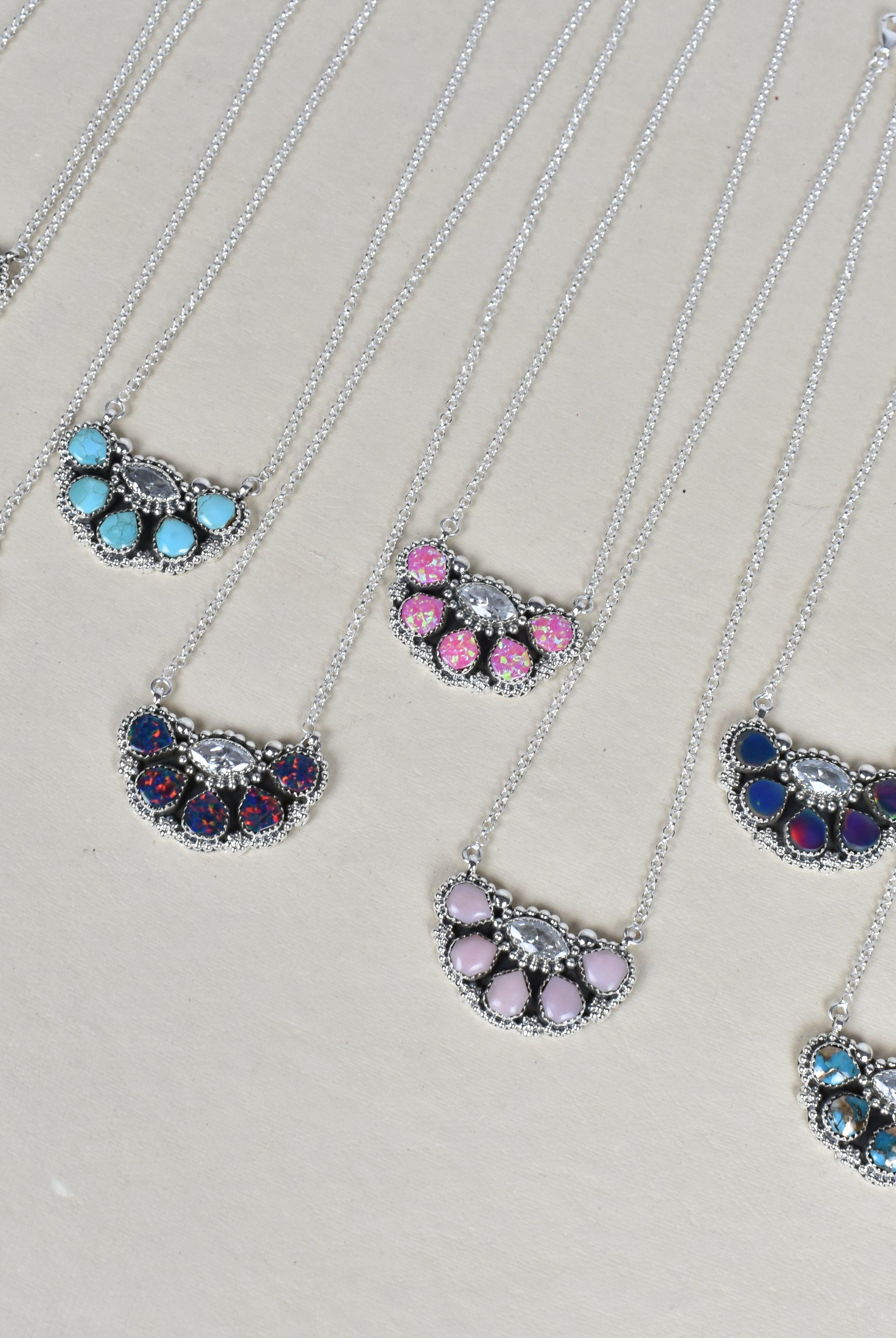 Paw Pad CZ & Stone Necklace-Pendant Necklaces-Krush Kandy, Women's Online Fashion Boutique Located in Phoenix, Arizona (Scottsdale Area)