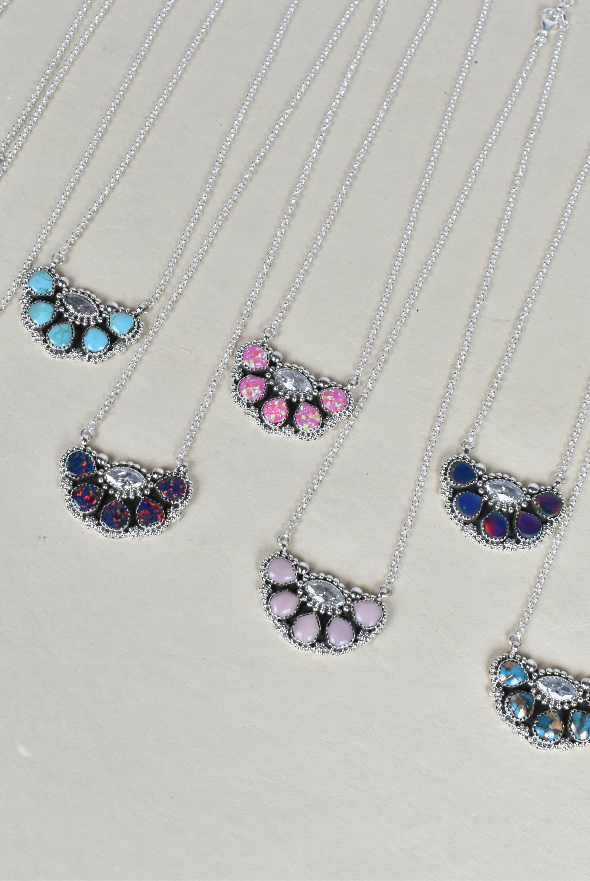 Paw Pad CZ & Stone Necklace-Pendant Necklaces-Krush Kandy, Women's Online Fashion Boutique Located in Phoenix, Arizona (Scottsdale Area)