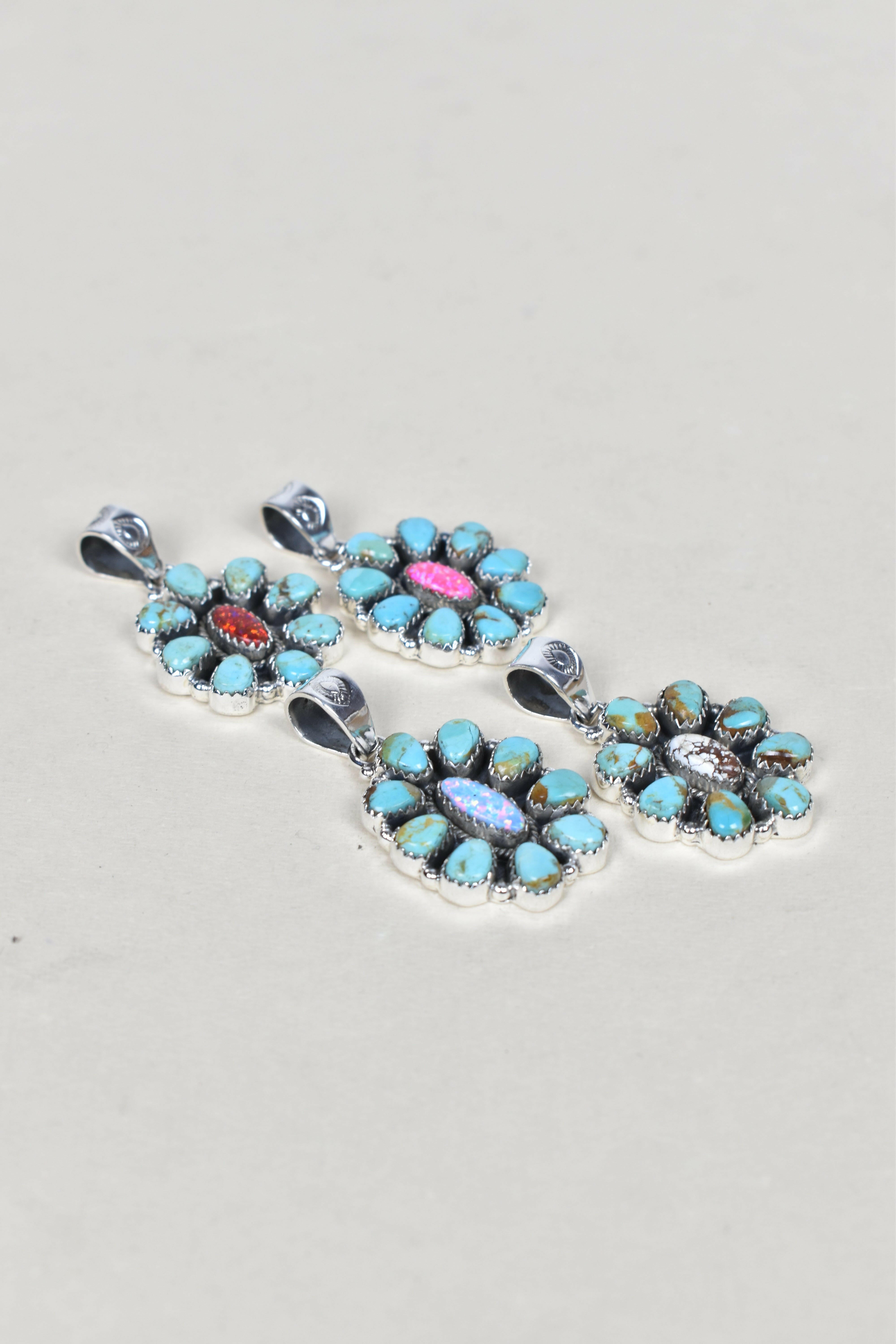 Turquoise Halo Delight Pendant-Pendant Necklaces-Krush Kandy, Women's Online Fashion Boutique Located in Phoenix, Arizona (Scottsdale Area)