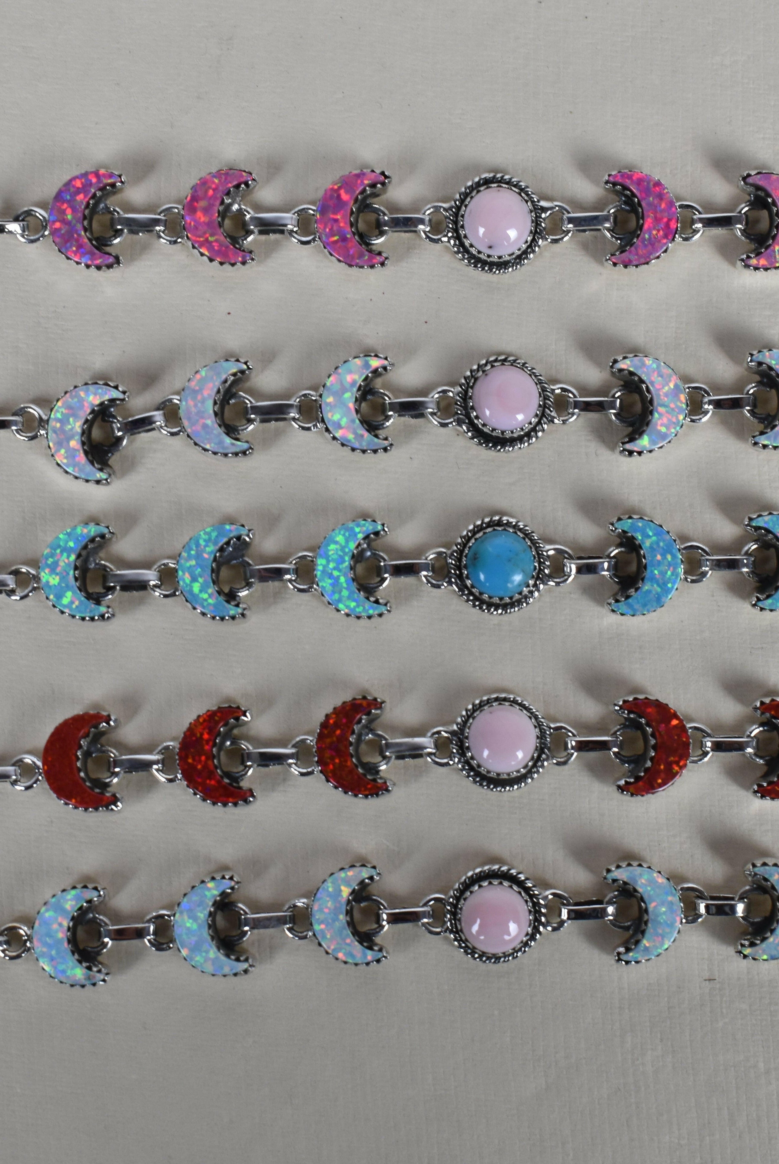 Lunar Crescent Charm Bracelet-Chain Bracelets-Krush Kandy, Women's Online Fashion Boutique Located in Phoenix, Arizona (Scottsdale Area)