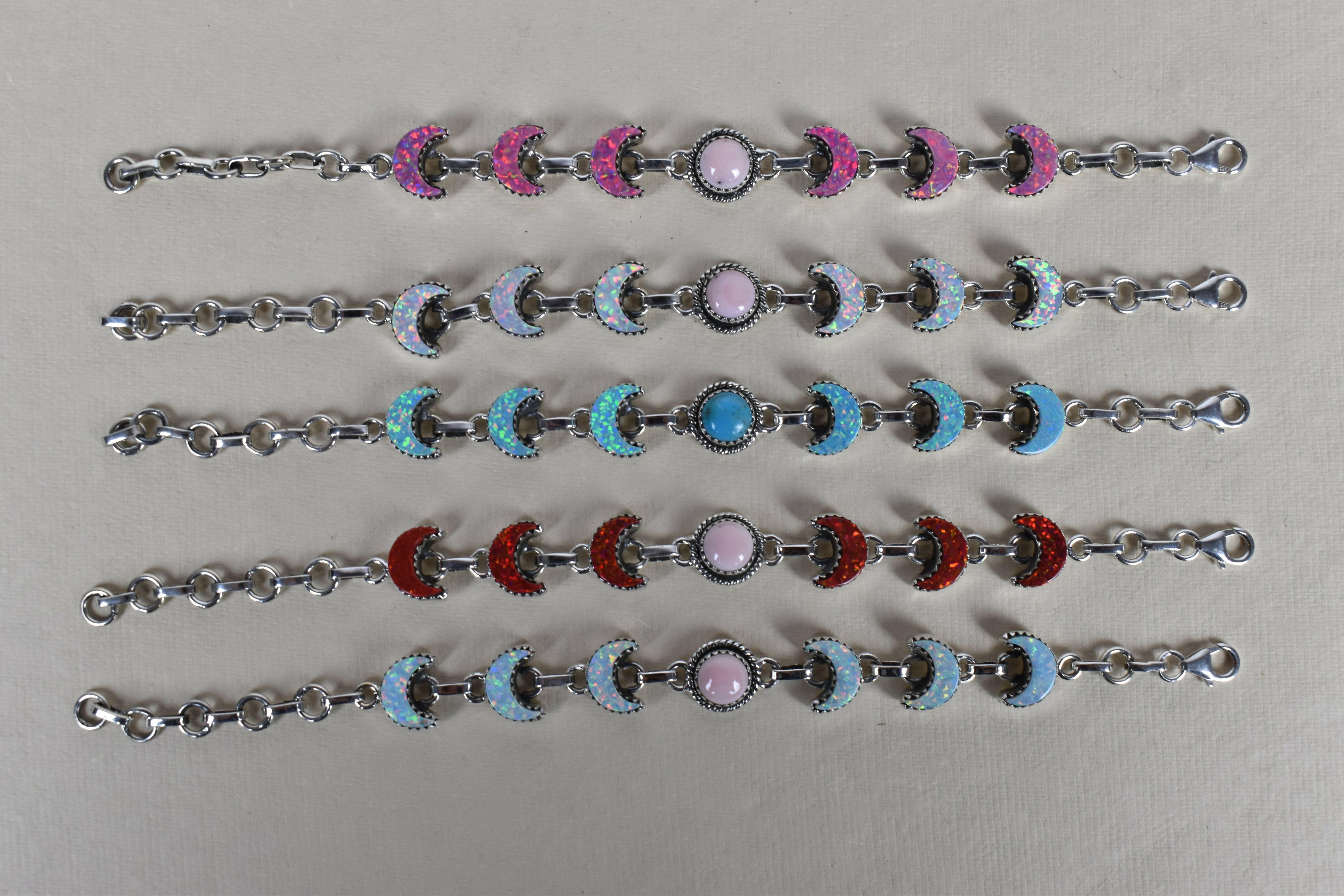 Lunar Crescent Charm Bracelet-Chain Bracelets-Krush Kandy, Women's Online Fashion Boutique Located in Phoenix, Arizona (Scottsdale Area)