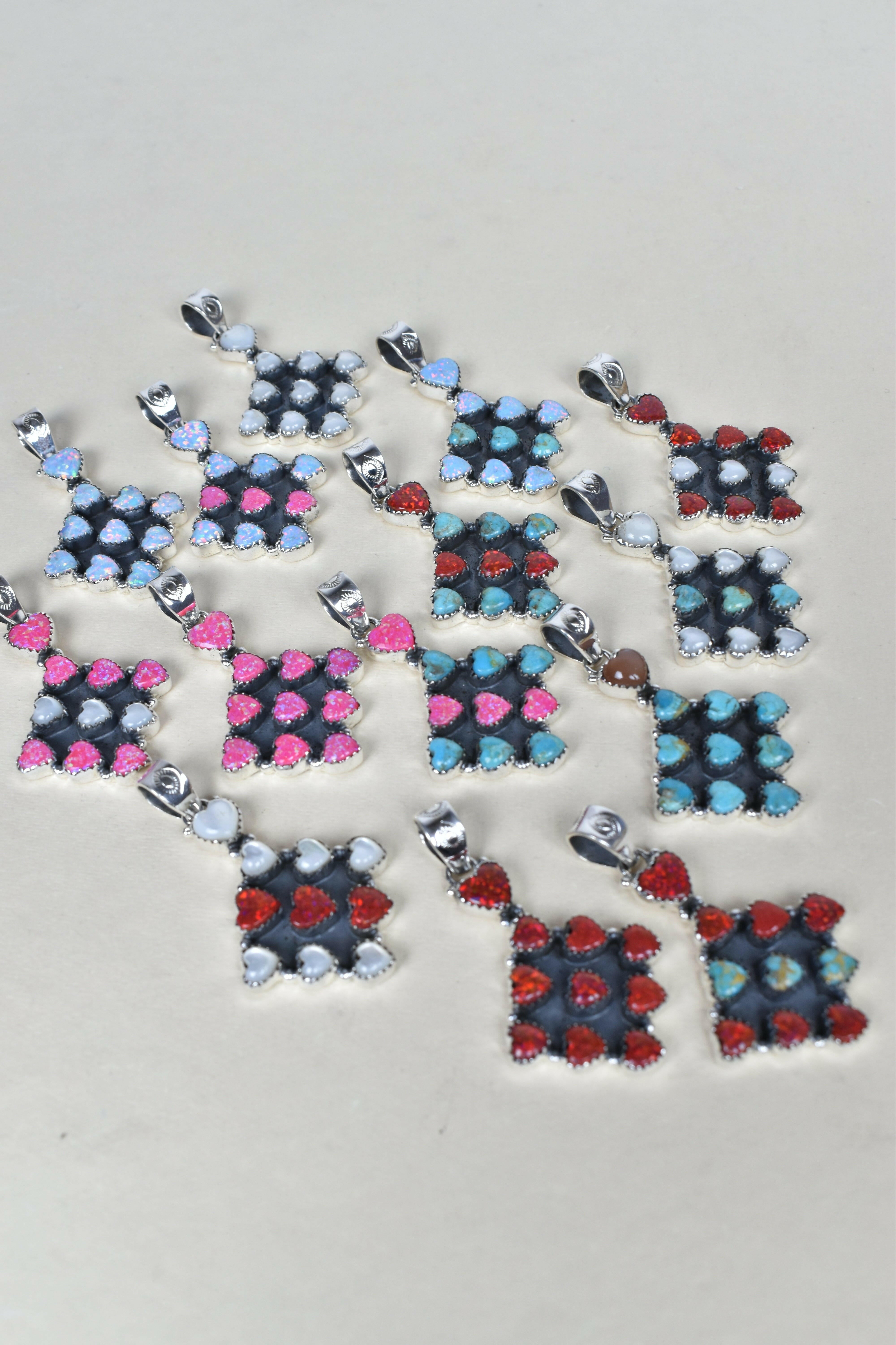 Tenfold Hearts Stone Pendant-Pendant Necklaces-Krush Kandy, Women's Online Fashion Boutique Located in Phoenix, Arizona (Scottsdale Area)