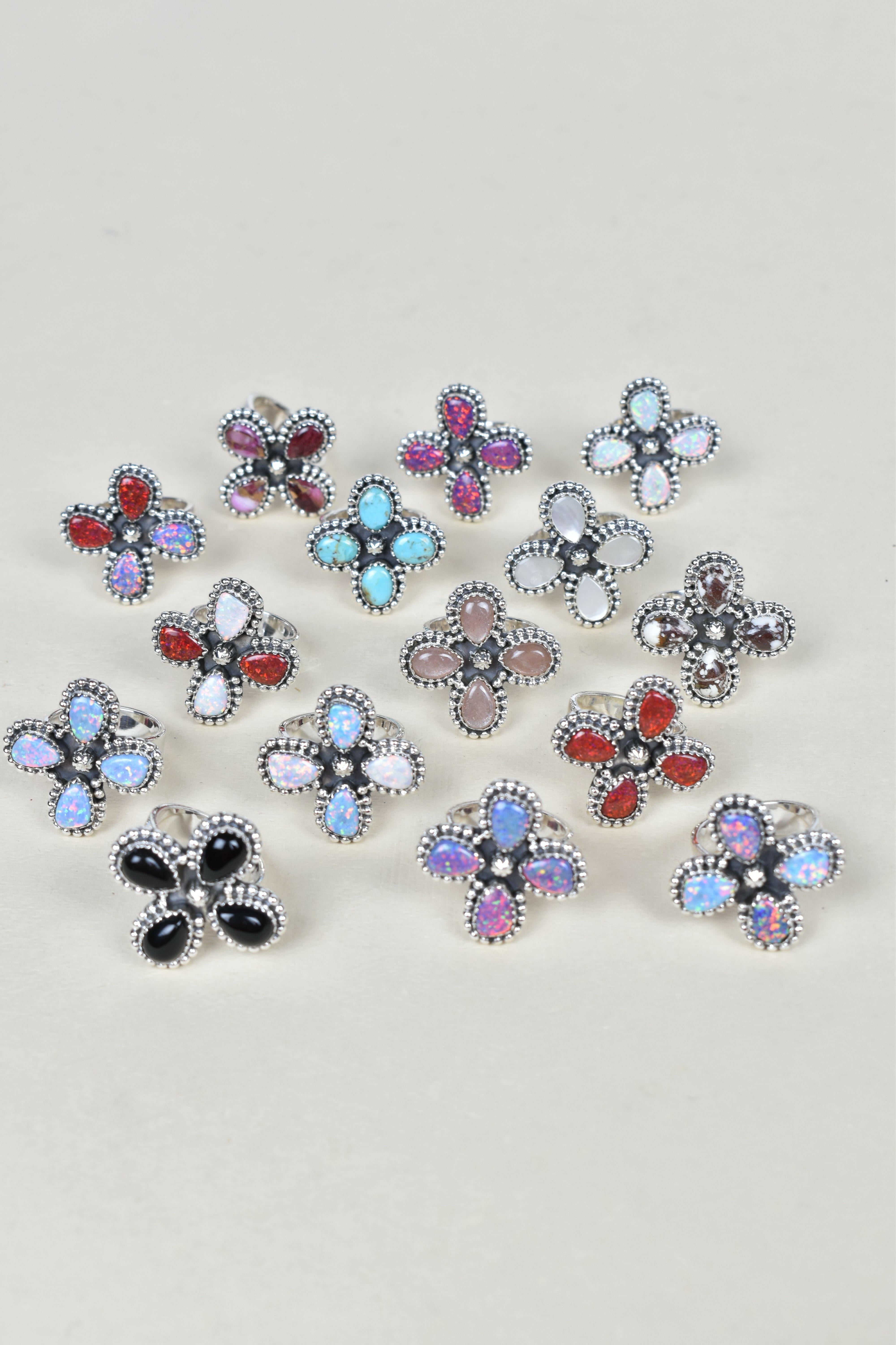 4 Leaf Cluster Ring-Cluster Rings-Krush Kandy, Women's Online Fashion Boutique Located in Phoenix, Arizona (Scottsdale Area)