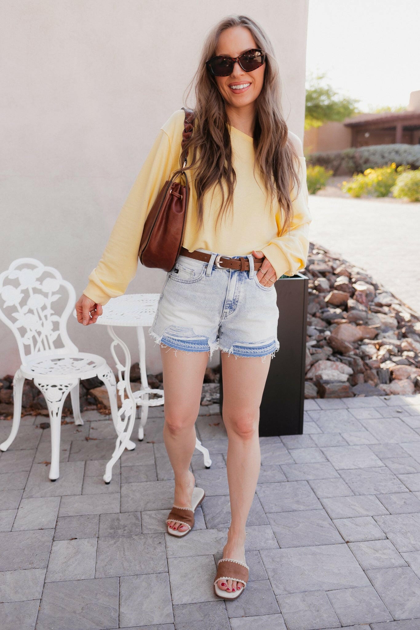 Butter Yellow Boat Neck Long Sleeve Top-Tops-Krush Kandy, Women's Online Fashion Boutique Located in Phoenix, Arizona (Scottsdale Area)