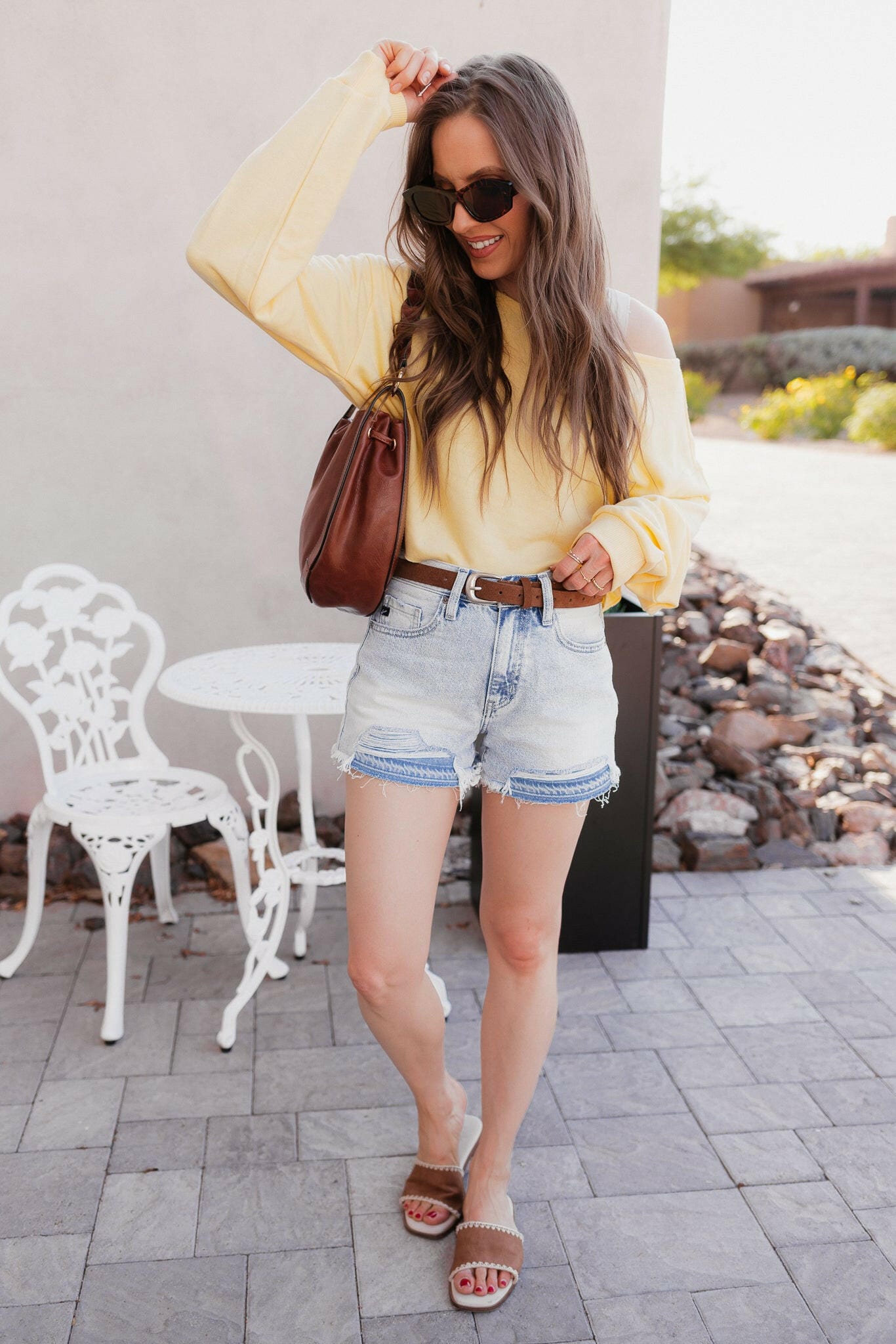 Butter Yellow Boat Neck Long Sleeve Top-Tops-Krush Kandy, Women's Online Fashion Boutique Located in Phoenix, Arizona (Scottsdale Area)