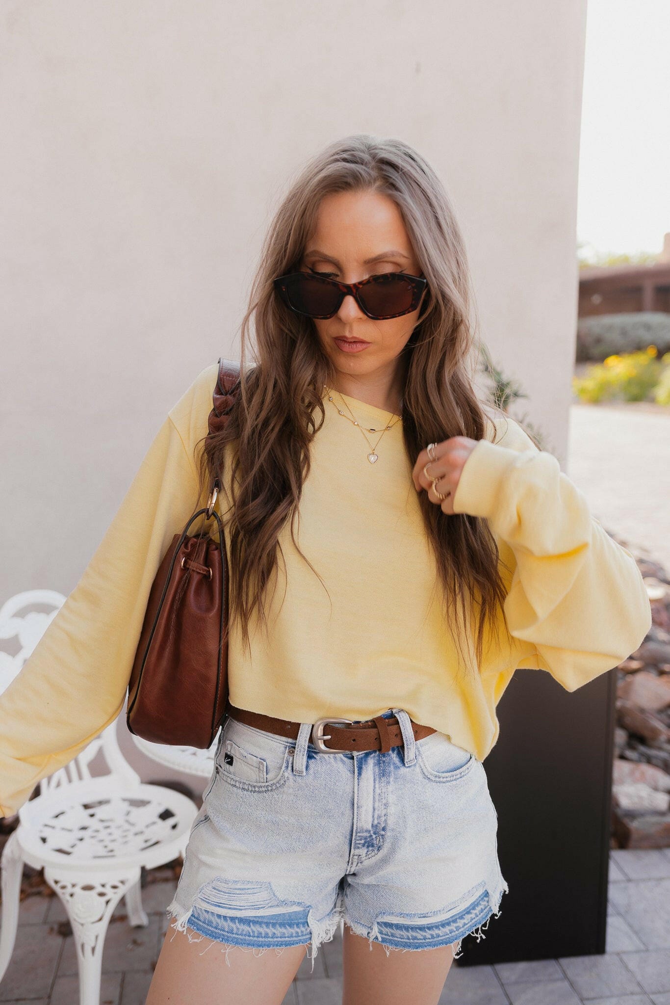 Butter Yellow Boat Neck Long Sleeve Top-Tops-Krush Kandy, Women's Online Fashion Boutique Located in Phoenix, Arizona (Scottsdale Area)