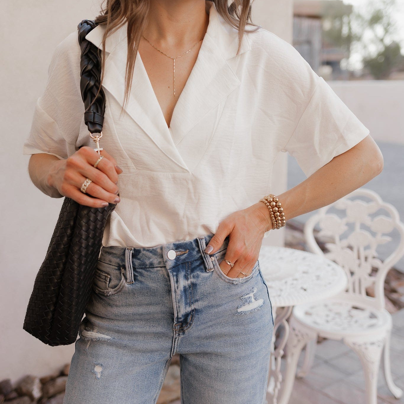 Boardwalk Breeze Collared Blouse-Tops-Krush Kandy, Women's Online Fashion Boutique Located in Phoenix, Arizona (Scottsdale Area)