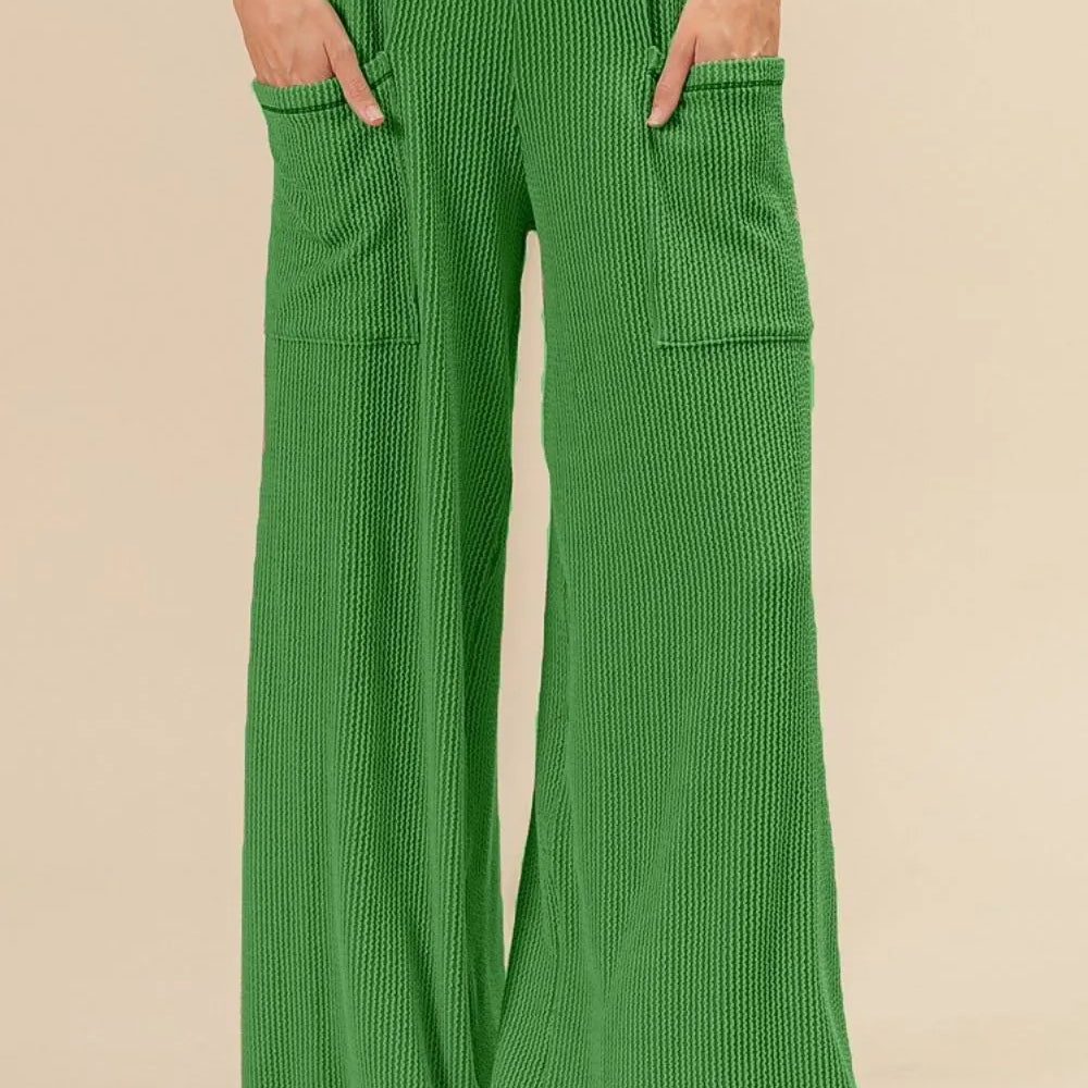 BiBi 2tone Cord Rib Waist Band Side Pocket Pants-Pants-Krush Kandy, Women's Online Fashion Boutique Located in Phoenix, Arizona (Scottsdale Area)