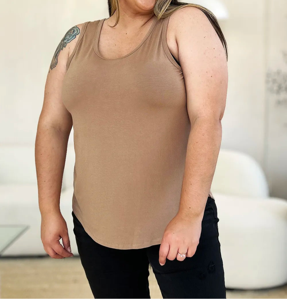 Basic Bae Full Size Round Neck Curved Hem Tank-Tops-Krush Kandy, Women's Online Fashion Boutique Located in Phoenix, Arizona (Scottsdale Area)