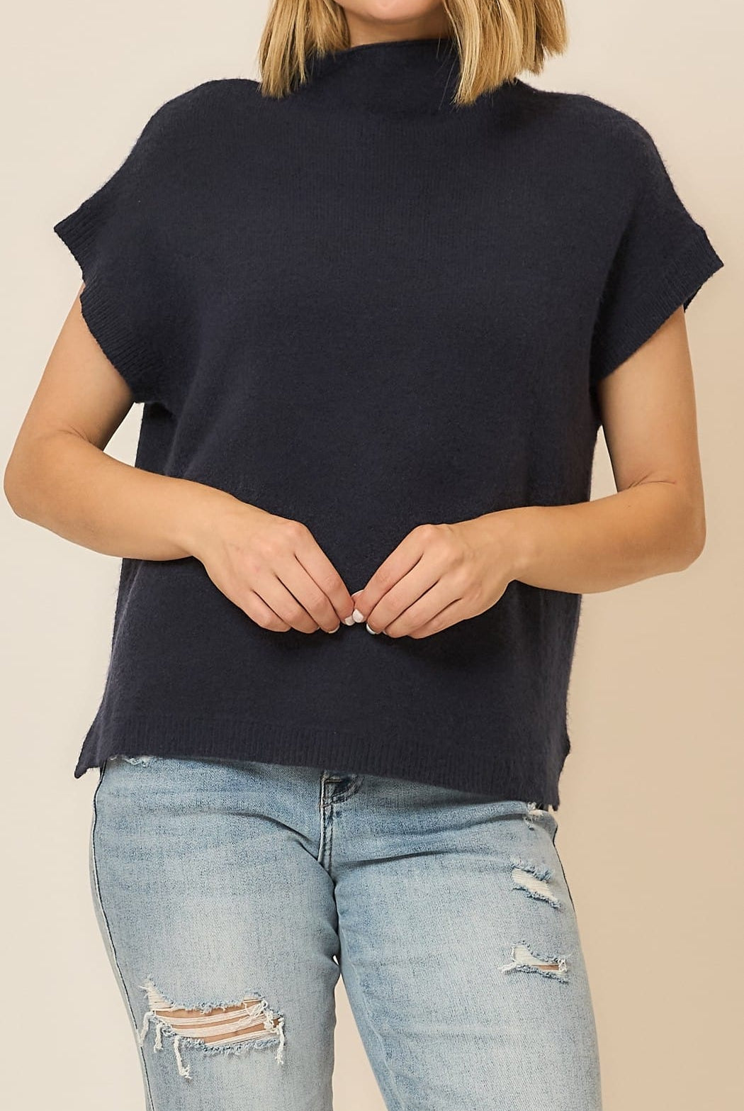 Sleeveless Knit Sweater Vest-Sweaters-Krush Kandy, Women's Online Fashion Boutique Located in Phoenix, Arizona (Scottsdale Area)