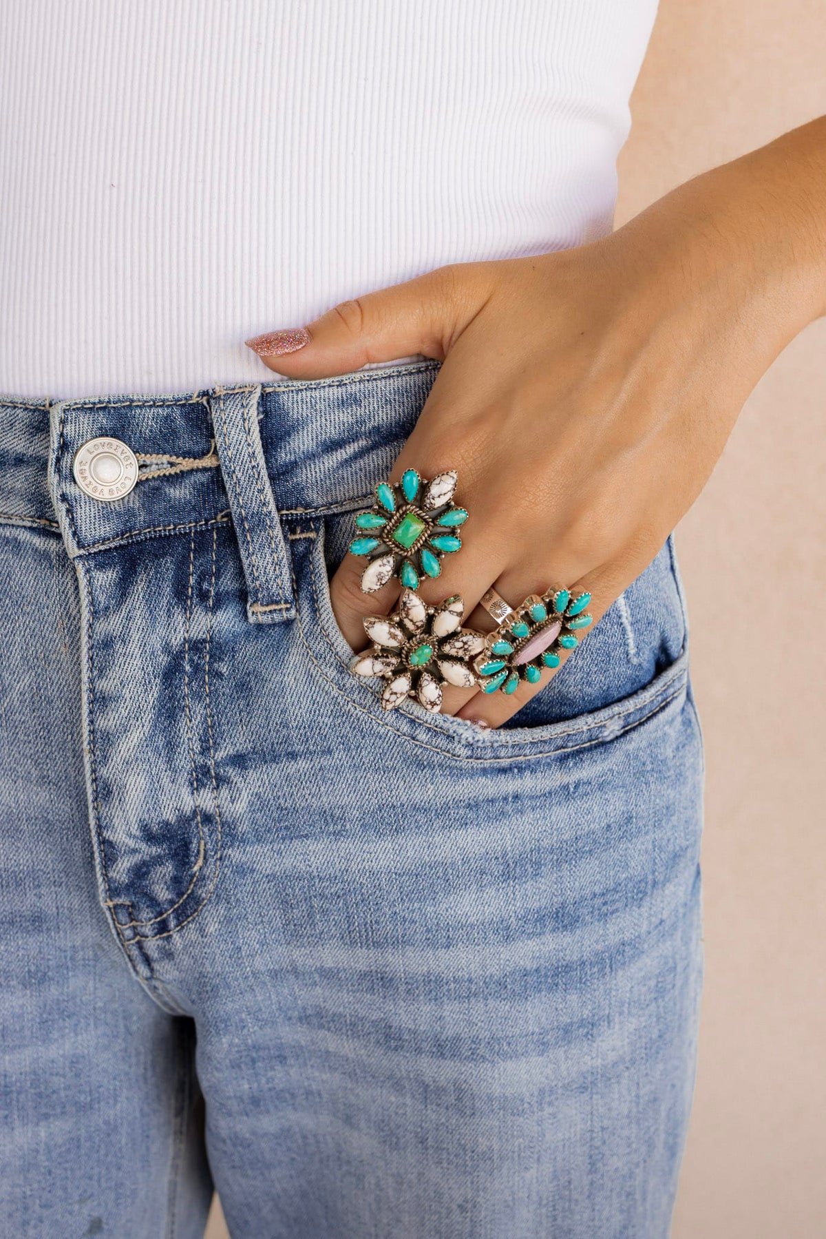 One Of A Kind Turquoise Rings-Rings-Krush Kandy, Women's Online Fashion Boutique Located in Phoenix, Arizona (Scottsdale Area)