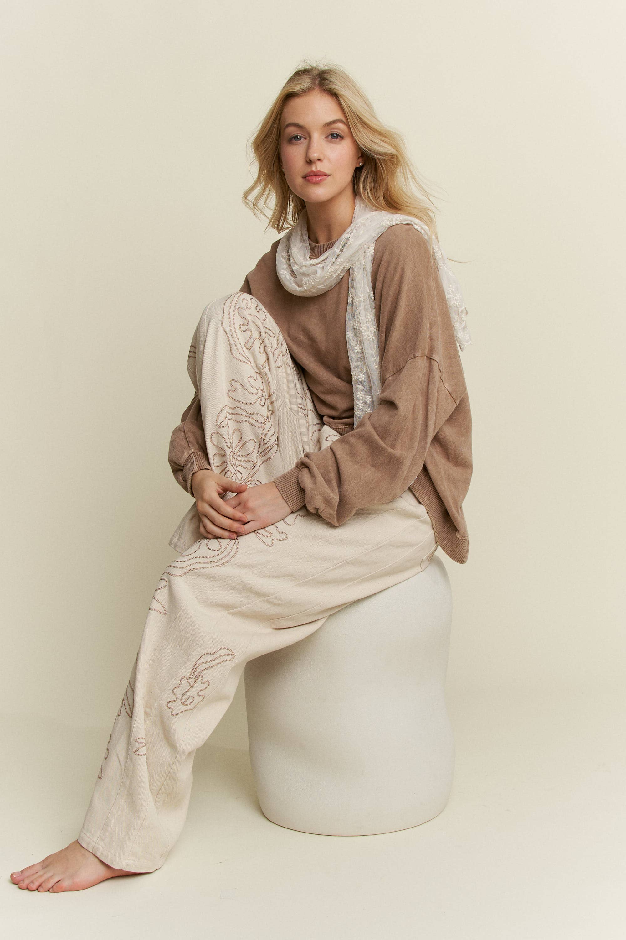 Floral Embroidered Twill Straight Western Jeans-Jeans-Krush Kandy, Women's Online Fashion Boutique Located in Phoenix, Arizona (Scottsdale Area)