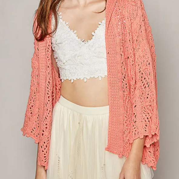 Open Weaving Long Sleeve Hoodie Sweater Cardigan-Cardigans-Krush Kandy, Women's Online Fashion Boutique Located in Phoenix, Arizona (Scottsdale Area)