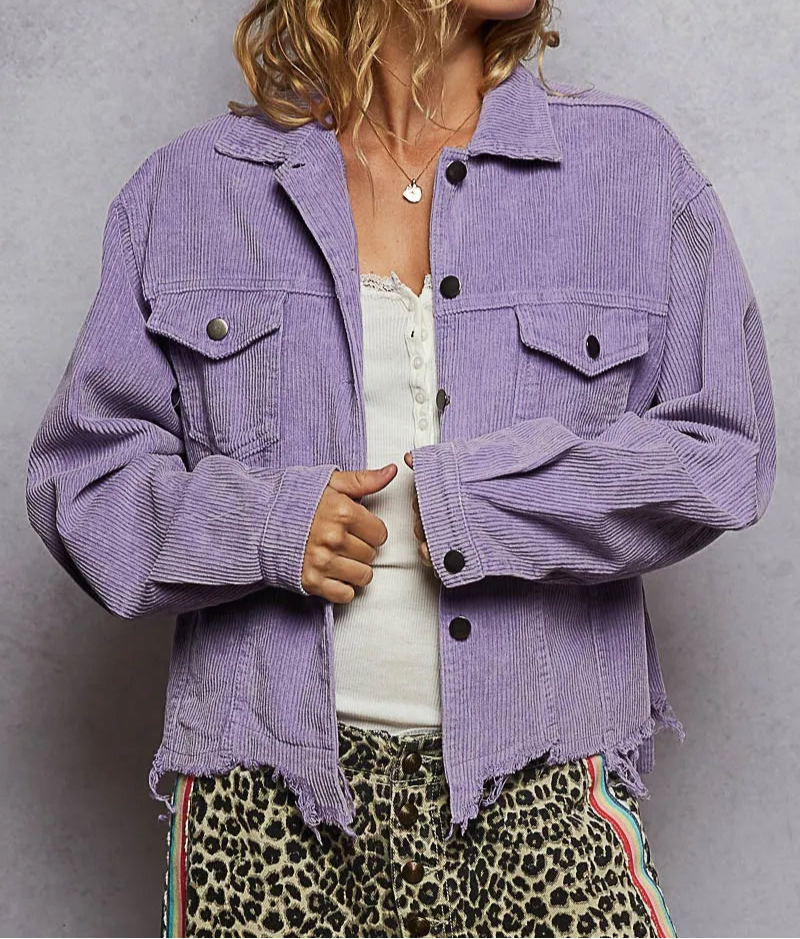 POL Button Down Corduroy Trucker Jacket-Jackets-Krush Kandy, Women's Online Fashion Boutique Located in Phoenix, Arizona (Scottsdale Area)