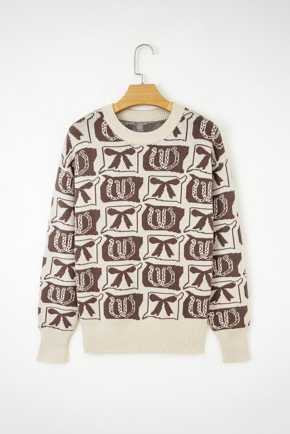 Western Rodeo Bow & Horseshoe Sweater-Sweaters-Krush Kandy, Women's Online Fashion Boutique Located in Phoenix, Arizona (Scottsdale Area)