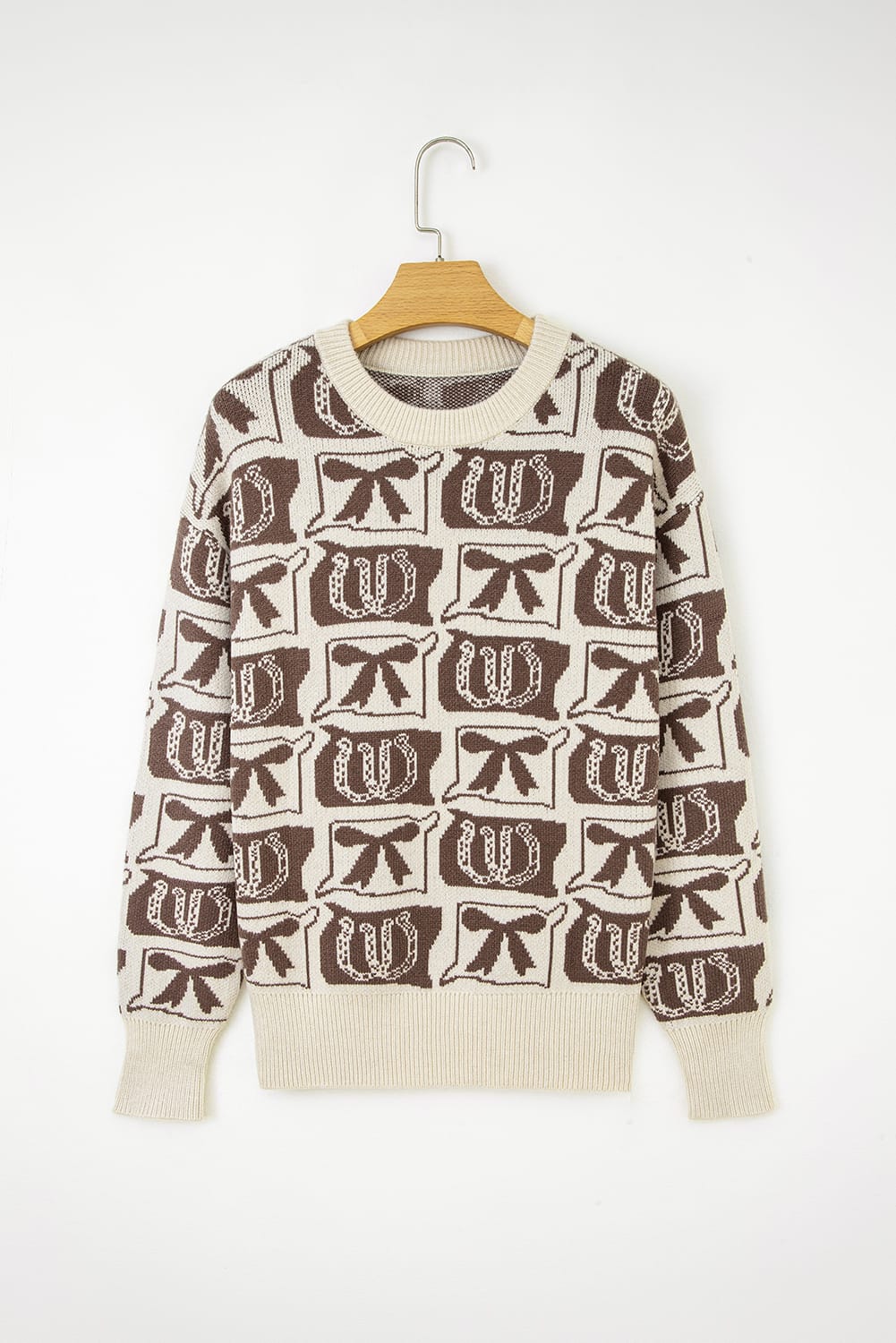 Western Rodeo Bow & Horseshoe Sweater-Sweaters-Krush Kandy, Women's Online Fashion Boutique Located in Phoenix, Arizona (Scottsdale Area)