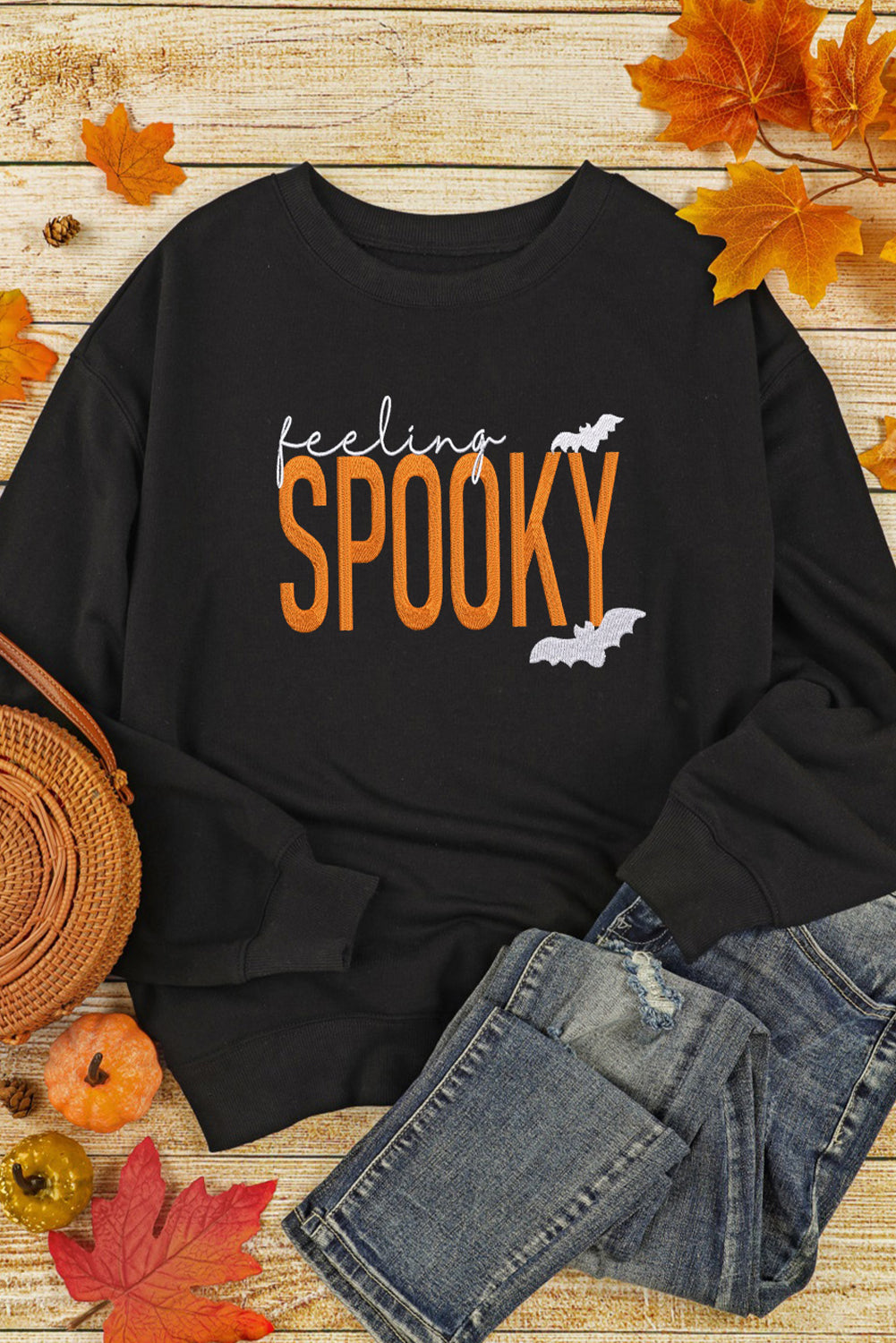 Feeling Spooky Halloween Graphic Sweatshirt-Sweatshirts-Krush Kandy, Women's Online Fashion Boutique Located in Phoenix, Arizona (Scottsdale Area)