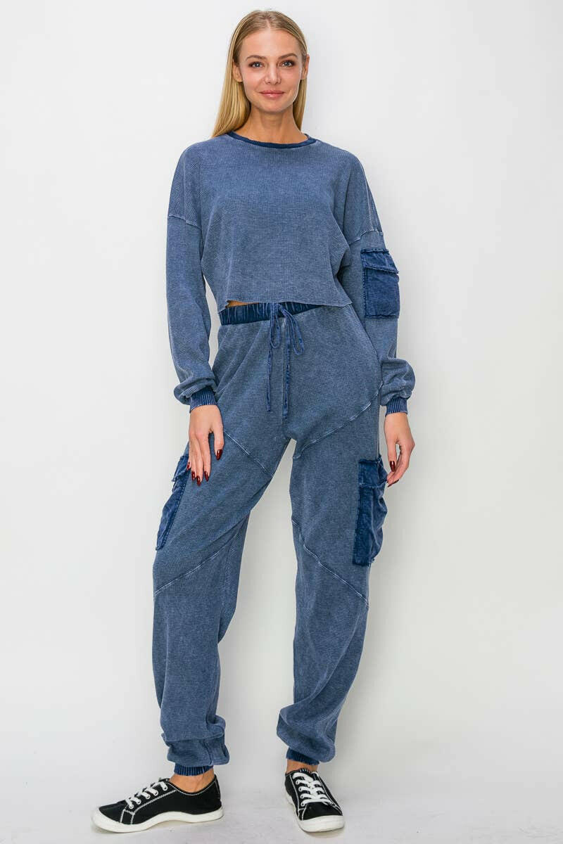 J.HER Mineral Wash Cargo pocket detail Joggers-Krush Kandy, Women's Online Fashion Boutique Located in Phoenix, Arizona (Scottsdale Area)