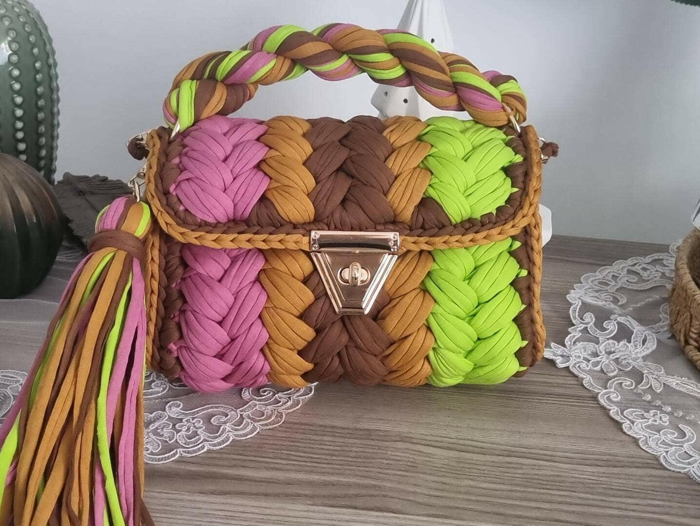 Gleam & Weave Handmade Crochet Purse-handbags-Krush Kandy, Women's Online Fashion Boutique Located in Phoenix, Arizona (Scottsdale Area)