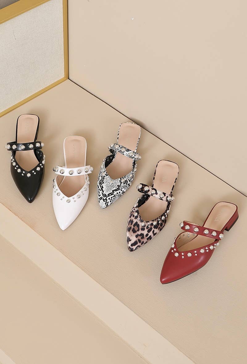 Flat Sandals with Trendy Studded Strap-Shoes-Krush Kandy, Women's Online Fashion Boutique Located in Phoenix, Arizona (Scottsdale Area)