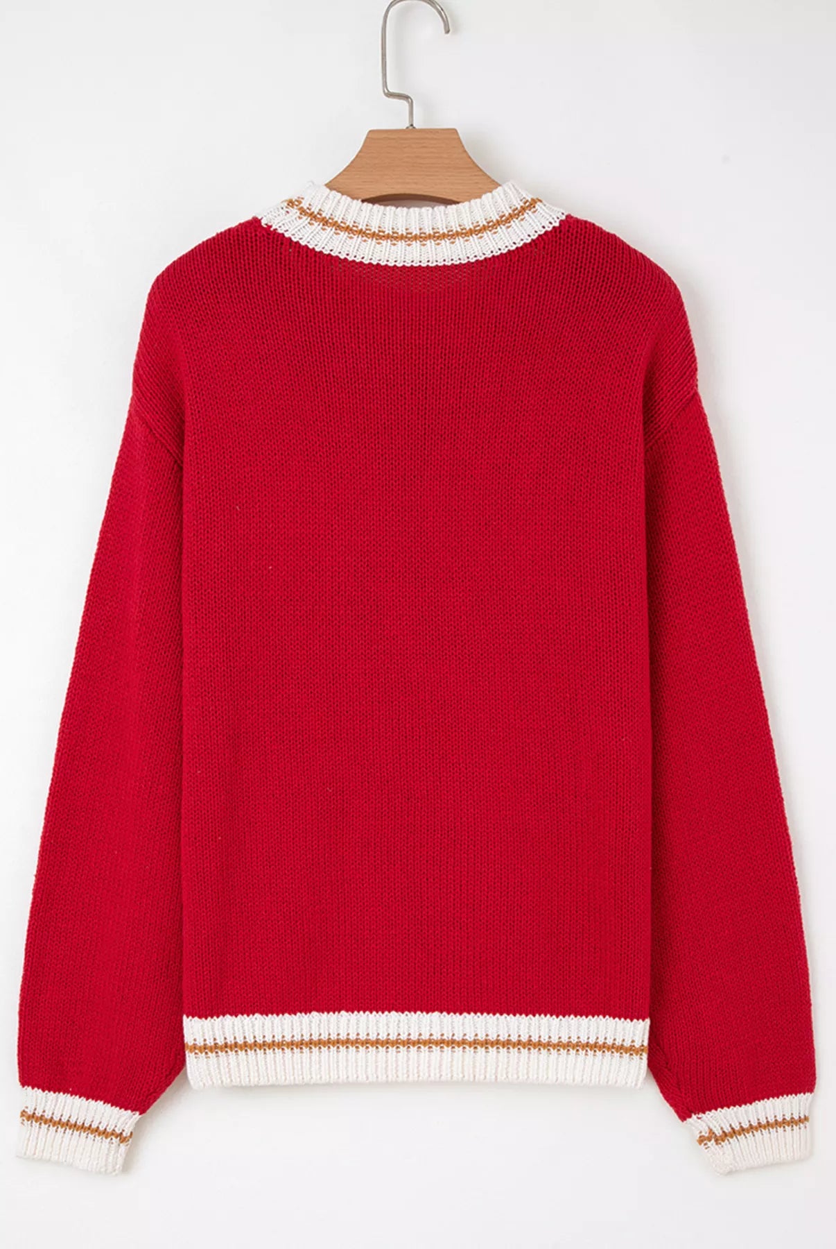 MERRY Contrast Edge Drop Shoulder Christmas Sweater-Krush Kandy, Women's Online Fashion Boutique Located in Phoenix, Arizona (Scottsdale Area)