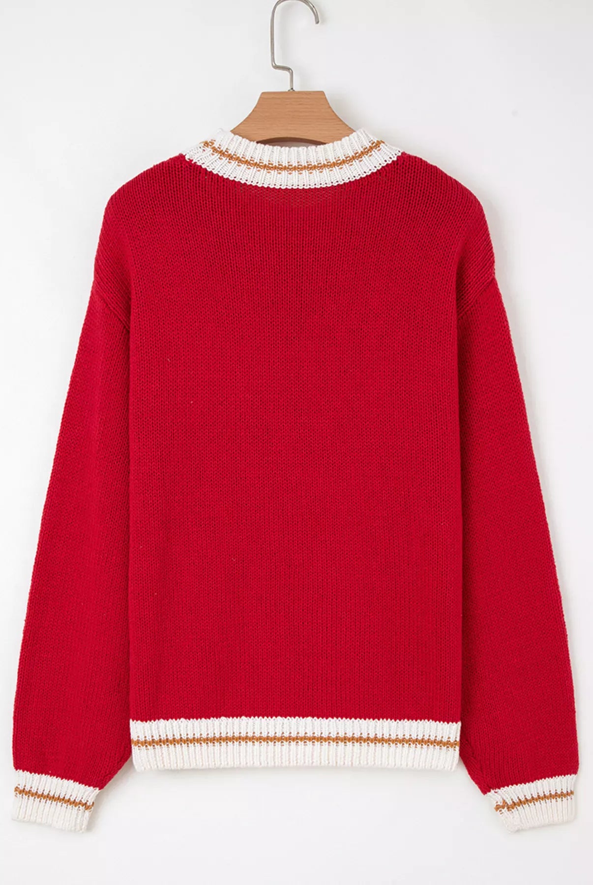 MERRY Contrast Edge Drop Shoulder Christmas Sweater-Krush Kandy, Women's Online Fashion Boutique Located in Phoenix, Arizona (Scottsdale Area)