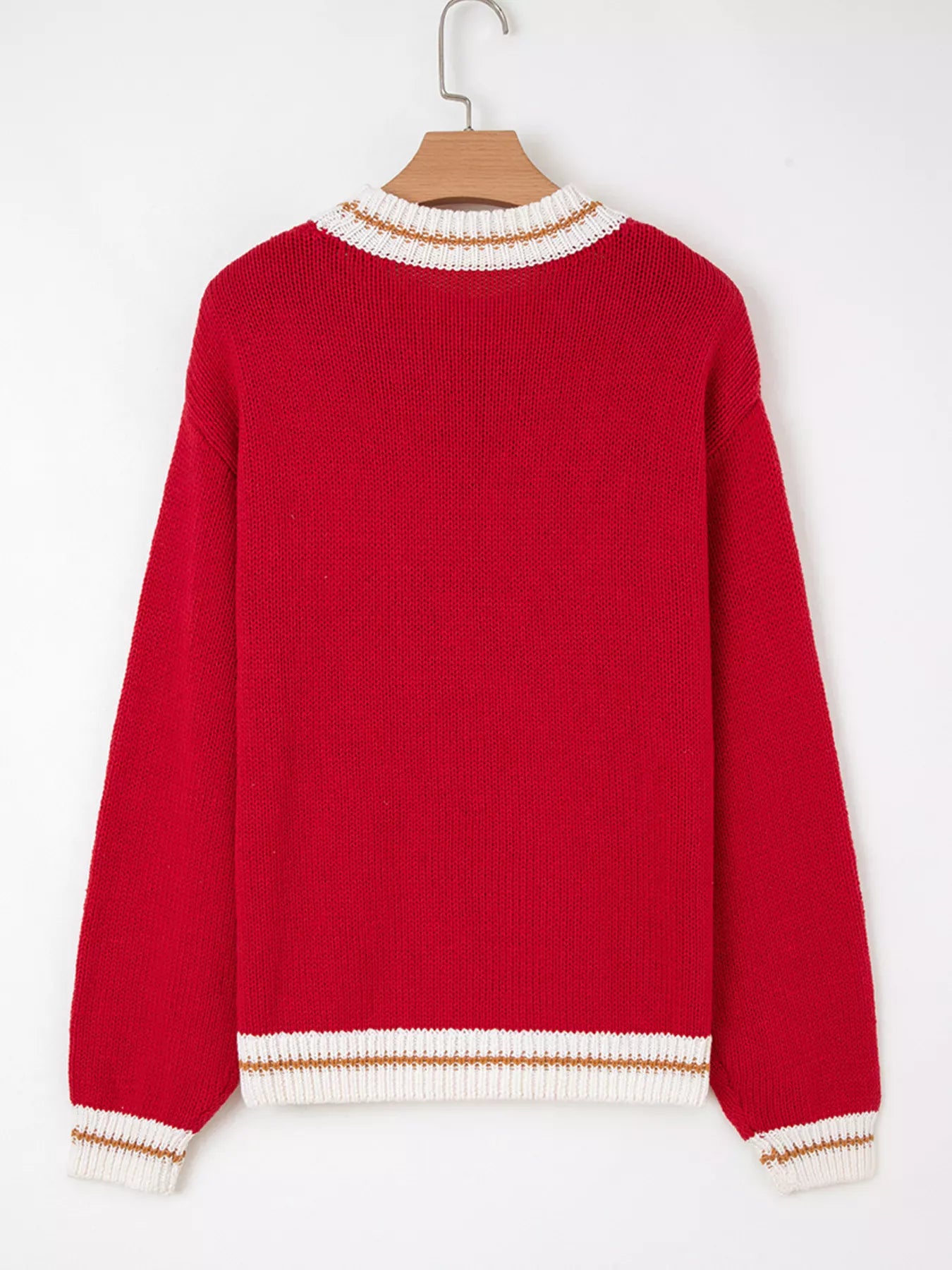 MERRY Contrast Edge Drop Shoulder Christmas Sweater-Krush Kandy, Women's Online Fashion Boutique Located in Phoenix, Arizona (Scottsdale Area)