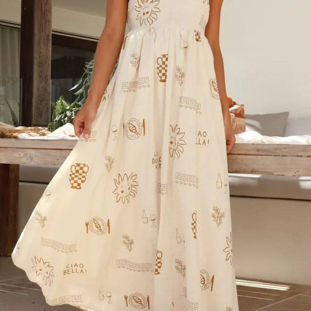 Printed Square Neck Maxi Cami Dress-Dresses-Krush Kandy, Women's Online Fashion Boutique Located in Phoenix, Arizona (Scottsdale Area)