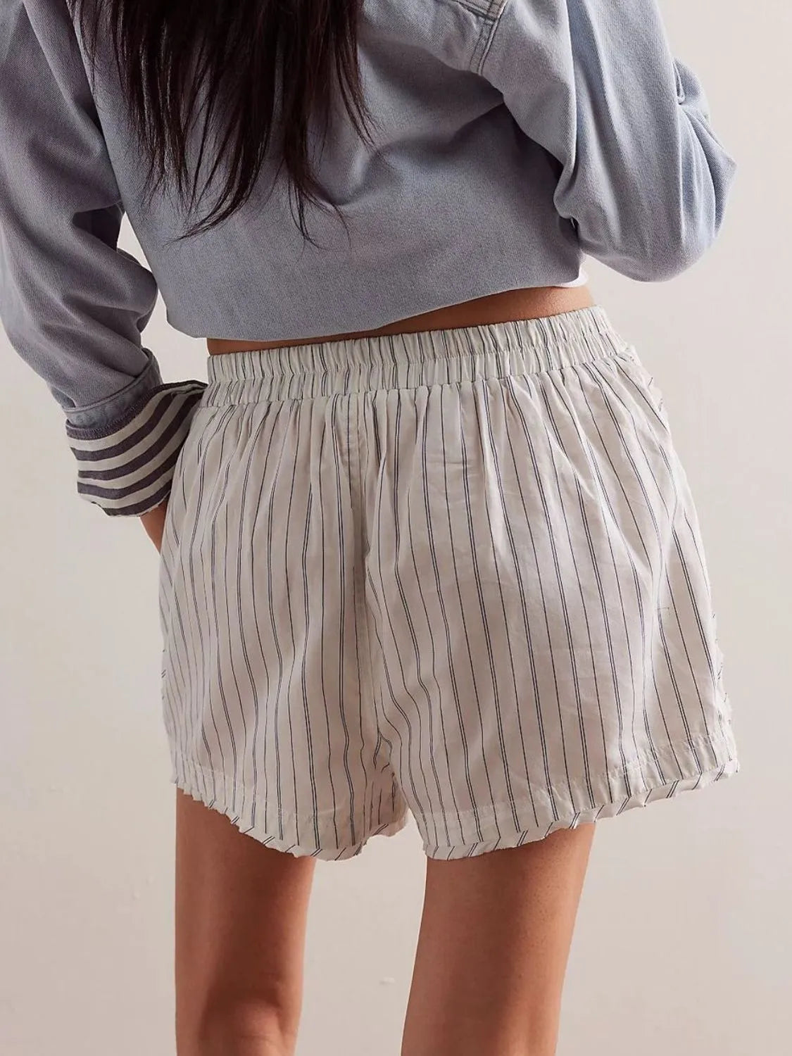 Striped Elastic Waist Shorts-Krush Kandy, Women's Online Fashion Boutique Located in Phoenix, Arizona (Scottsdale Area)