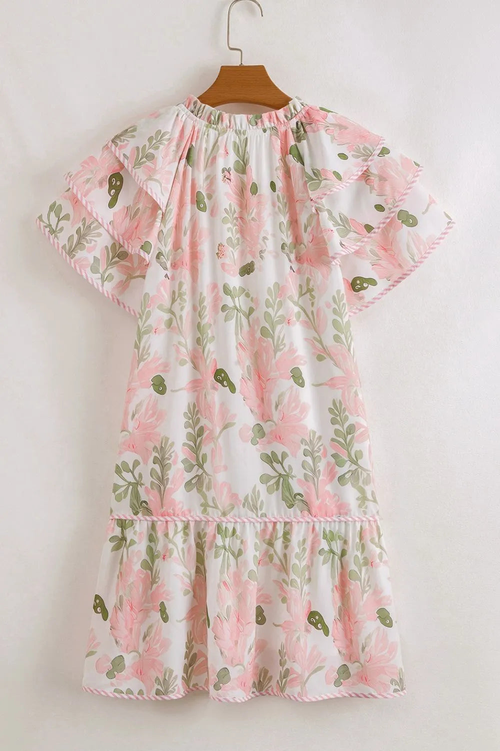 Floral Contrast Edge Layered Short Sleeve Mini Dress-dresses-Krush Kandy, Women's Online Fashion Boutique Located in Phoenix, Arizona (Scottsdale Area)