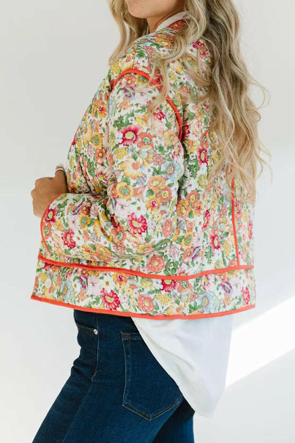 Floral Button Up Long Sleeve Winter Coat-Krush Kandy, Women's Online Fashion Boutique Located in Phoenix, Arizona (Scottsdale Area)